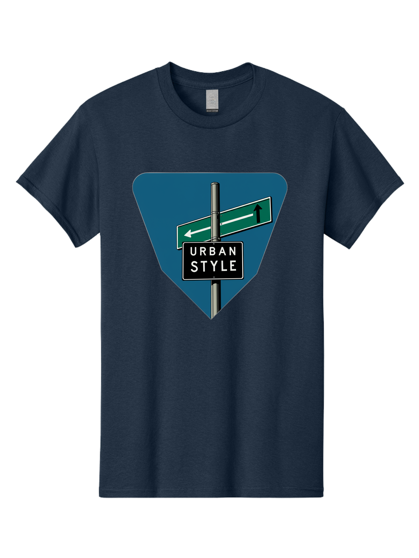Urban-Style-2 Men'S Graphic Tee, 100% Cotton, Comfortable Casual Summer Wear, Machine Washable, Urban Style Signage, Directional Signs, City Navigation, Street Signs, Urban Direction, Urban Fashion Bad873