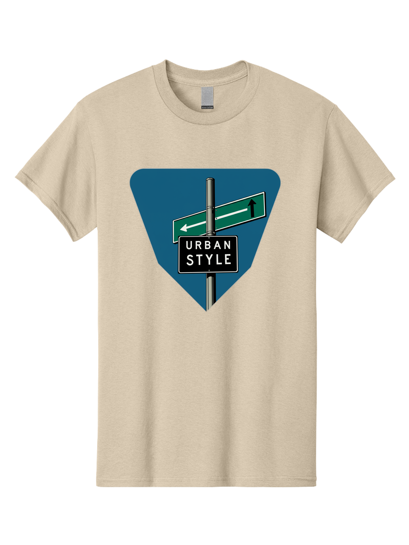Urban-Style-2 Men'S Graphic Tee, 100% Cotton, Comfortable Casual Summer Wear, Machine Washable, Urban Style Signage, Directional Signs, City Navigation, Street Signs, Urban Direction, Urban Fashion Bad873