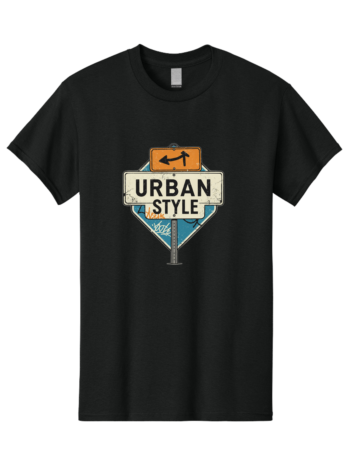 Urban-Style-3 Men'S Graphic Tee, 100% Cotton, Comfortable Casual Summer Wear, Machine Washable, Urban Style, Street Signs, Graffiti Art, Urban Culture, Street Fashion, City Life, Modern Aesthetic, Edgy Vibe, Urban Chic, Streetwear Style, Bad874