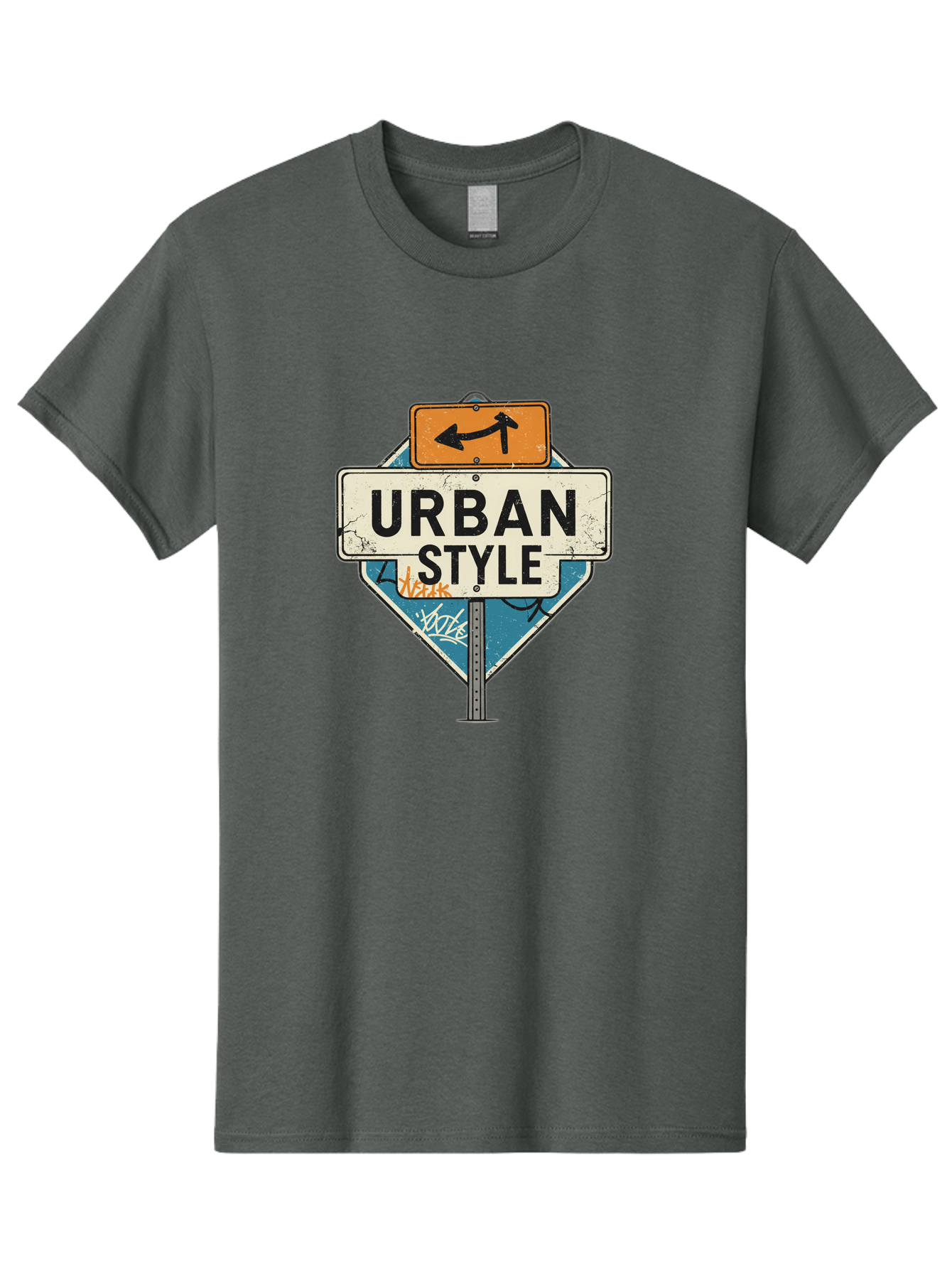 Urban-Style-3 Men'S Graphic Tee, 100% Cotton, Comfortable Casual Summer Wear, Machine Washable, Urban Style, Street Signs, Graffiti Art, Urban Culture, Street Fashion, City Life, Modern Aesthetic, Edgy Vibe, Urban Chic, Streetwear Style, Bad874
