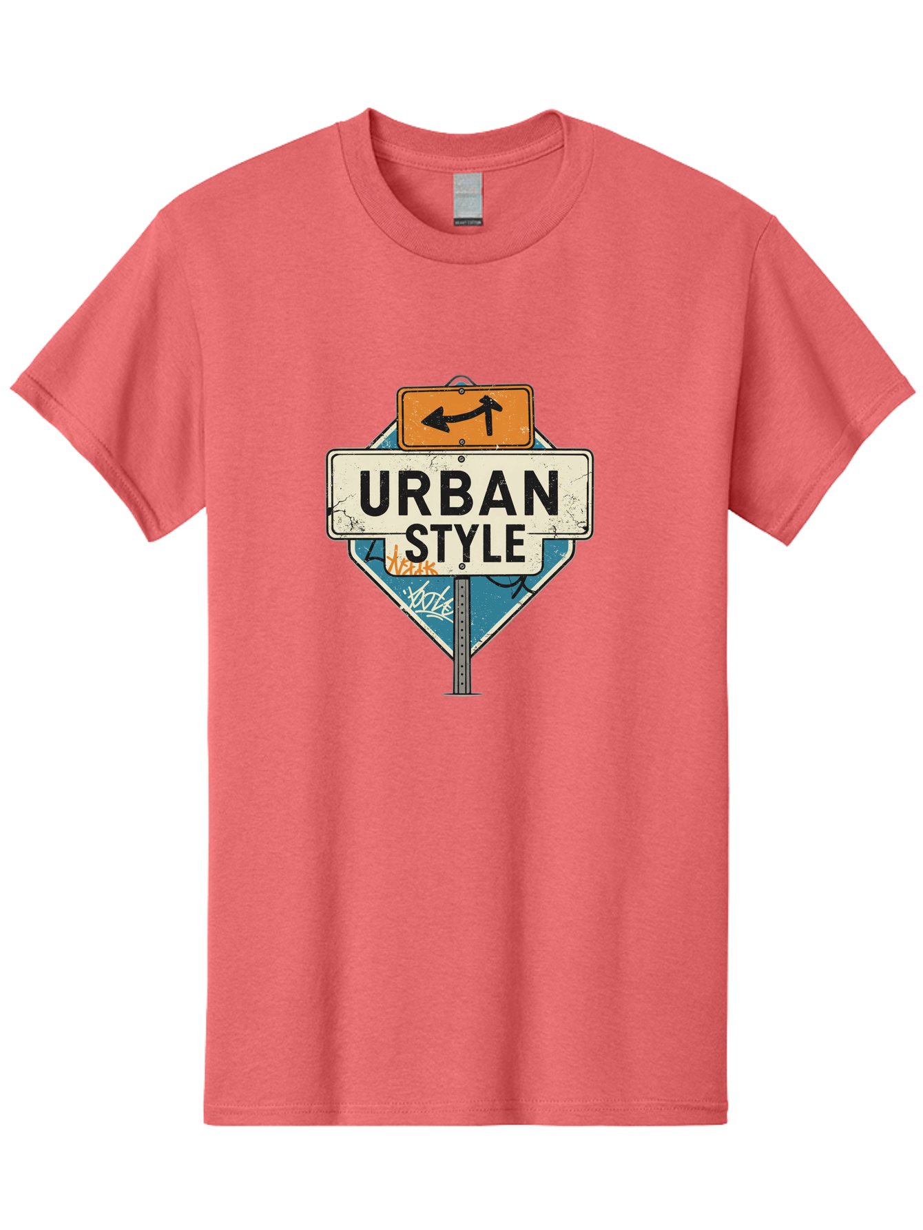 Urban-Style-3 Men'S Graphic Tee, 100% Cotton, Comfortable Casual Summer Wear, Machine Washable, Urban Style, Street Signs, Graffiti Art, Urban Culture, Street Fashion, City Life, Modern Aesthetic, Edgy Vibe, Urban Chic, Streetwear Style, Bad874