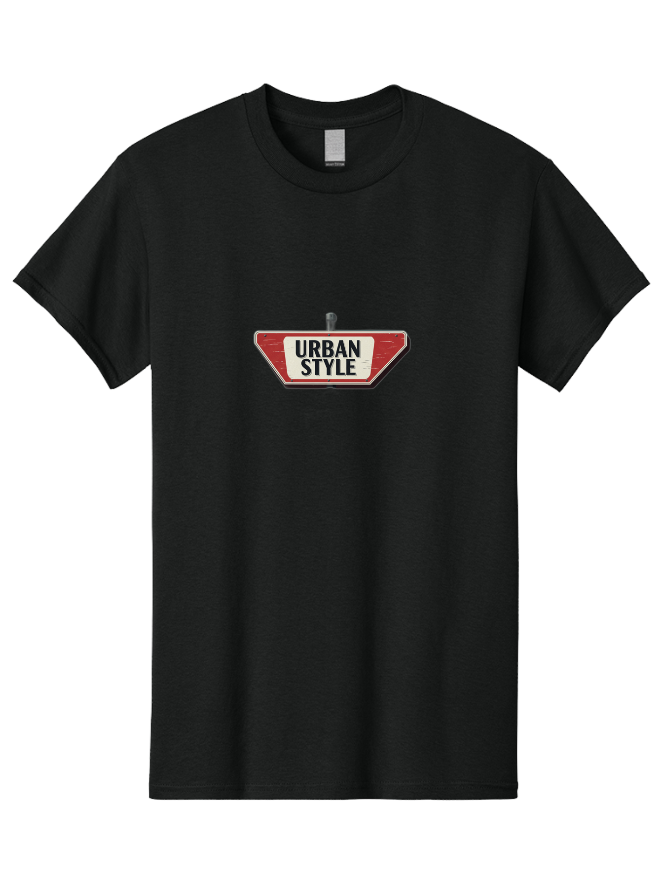 Urban-Style-4 Men'S Graphic Tee, 100% Cotton, Comfortable Casual Summer Wear, Machine Washable, Urban Style, Street Sign, Red And White, City Fashion, Modern Design, Urban Aesthetic, Streetwear, City Style, Urban Culture Bad875