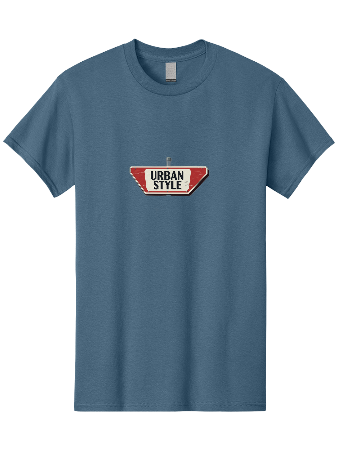 Urban-Style-4 Men'S Graphic Tee, 100% Cotton, Comfortable Casual Summer Wear, Machine Washable, Urban Style, Street Sign, Red And White, City Fashion, Modern Design, Urban Aesthetic, Streetwear, City Style, Urban Culture Bad875