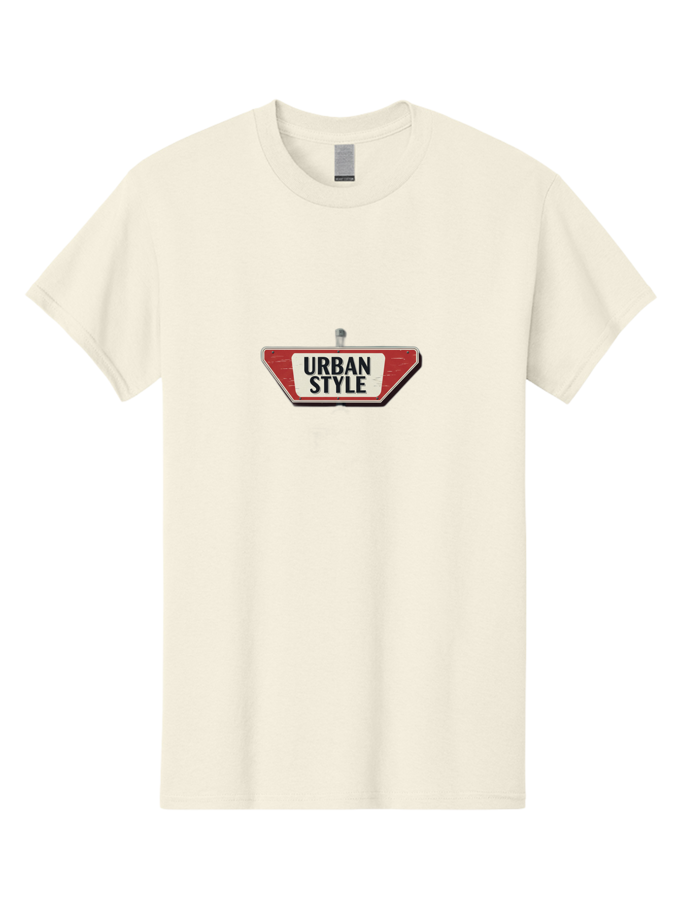 Urban-Style-4 Men'S Graphic Tee, 100% Cotton, Comfortable Casual Summer Wear, Machine Washable, Urban Style, Street Sign, Red And White, City Fashion, Modern Design, Urban Aesthetic, Streetwear, City Style, Urban Culture Bad875
