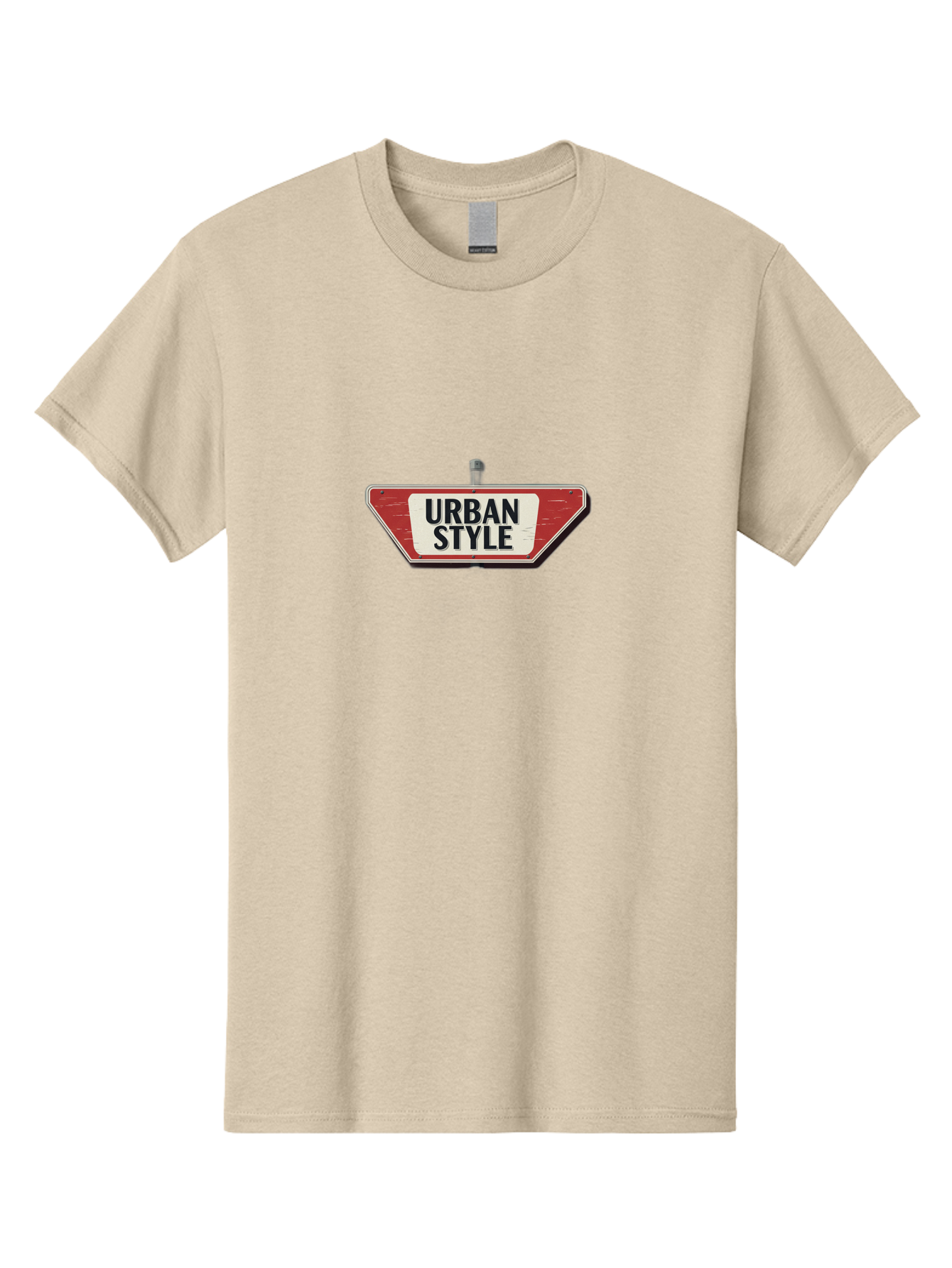 Urban-Style-4 Men'S Graphic Tee, 100% Cotton, Comfortable Casual Summer Wear, Machine Washable, Urban Style, Street Sign, Red And White, City Fashion, Modern Design, Urban Aesthetic, Streetwear, City Style, Urban Culture Bad875