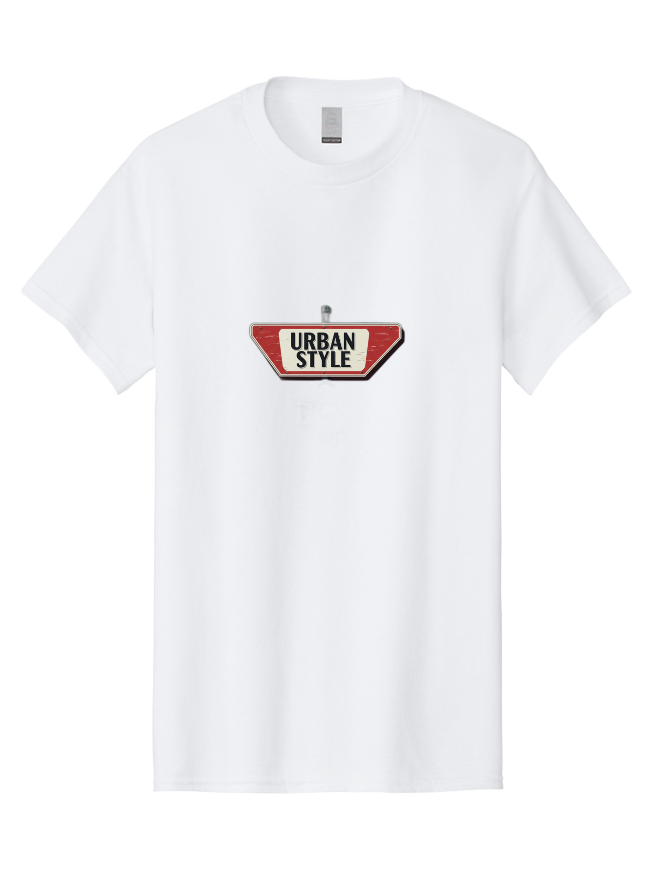 Urban-Style-4 Men'S Graphic Tee, 100% Cotton, Comfortable Casual Summer Wear, Machine Washable, Urban Style, Street Sign, Red And White, City Fashion, Modern Design, Urban Aesthetic, Streetwear, City Style, Urban Culture Bad875
