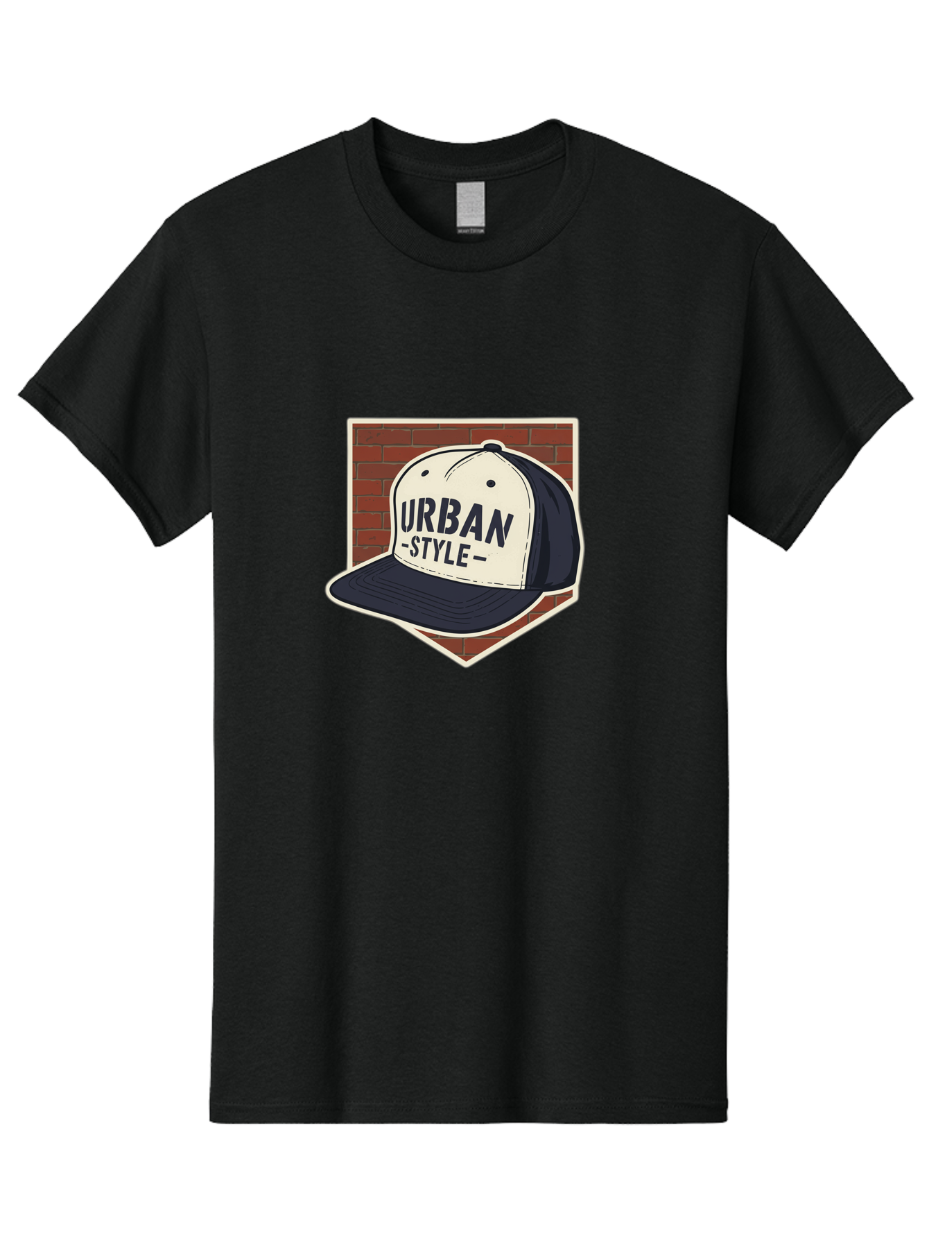 Urban-Style-Baseball-Cap Men'S Graphic Tee, 100% Cotton, Comfortable Casual Summer Wear, Machine Washable, Black And White Baseball Cap, Urban Style, Streetwear Fashion, Trendy Clothing, Casual Wear, Urban Culture, Fashion Accessory, Bad877