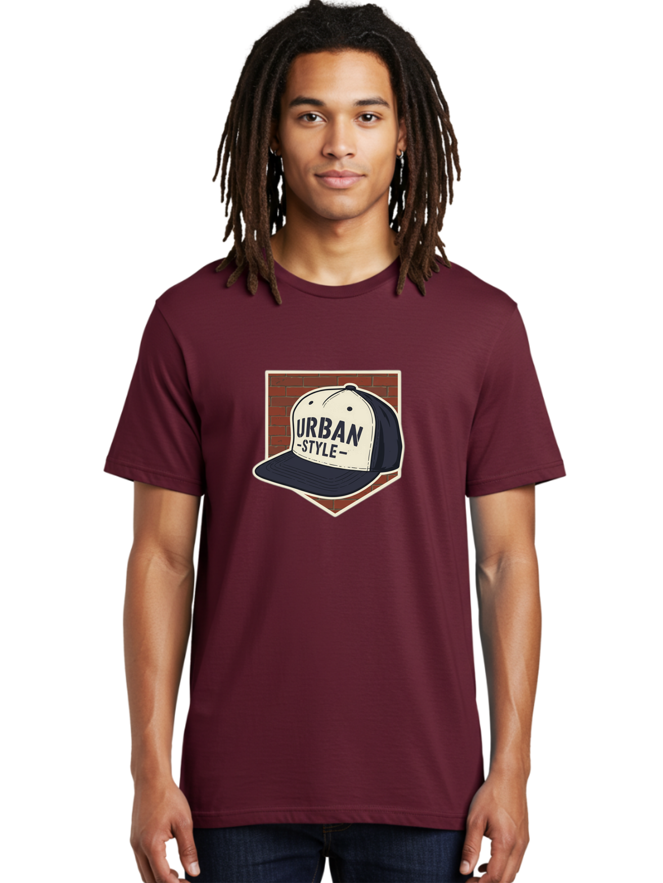Urban-Style-Baseball-Cap Men'S Graphic Tee, 100% Cotton, Comfortable Casual Summer Wear, Machine Washable, Black And White Baseball Cap, Urban Style, Streetwear Fashion, Trendy Clothing, Casual Wear, Urban Culture, Fashion Accessory, Bad877