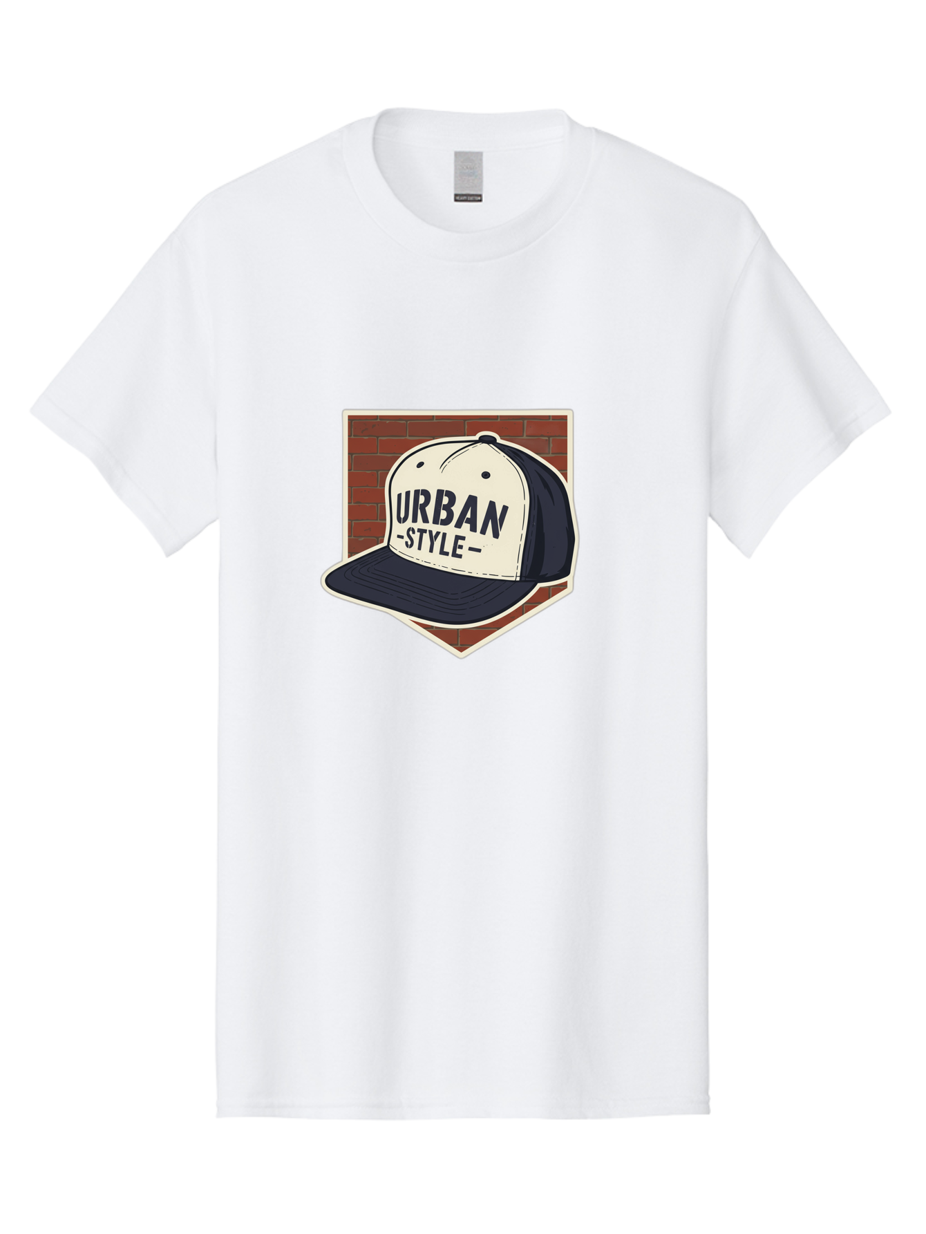 Urban-Style-Baseball-Cap Men'S Graphic Tee, 100% Cotton, Comfortable Casual Summer Wear, Machine Washable, Black And White Baseball Cap, Urban Style, Streetwear Fashion, Trendy Clothing, Casual Wear, Urban Culture, Fashion Accessory, Bad877