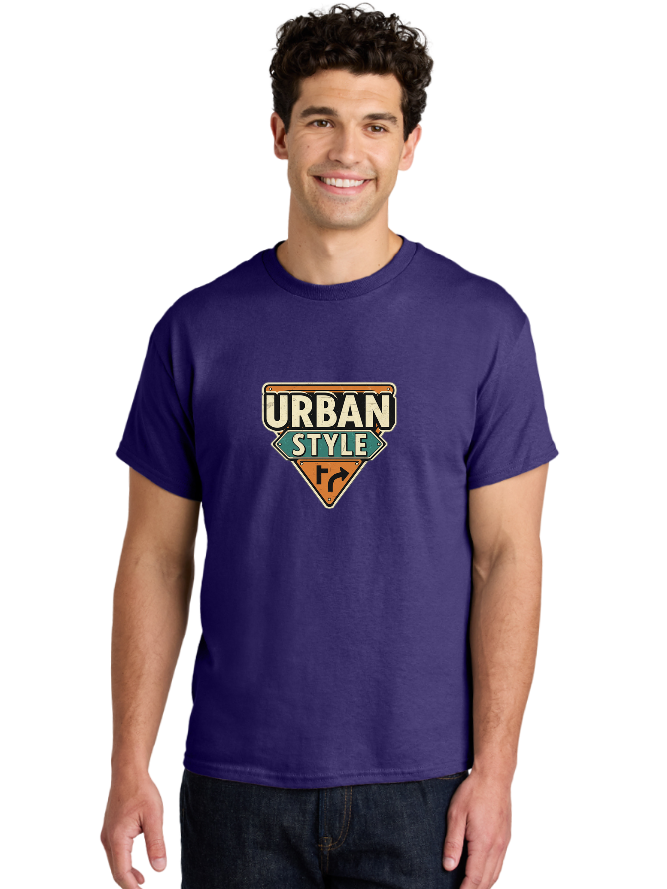 Urban-Style Men'S Graphic Tee, 100% Cotton, Comfortable Casual Summer Wear, Machine Washable, Urban Street Style, Modern Design, Street Signs, Trendy Graphics, Urban Fashion, City Vibe, Edgy Look, Stylish Logos Bad878