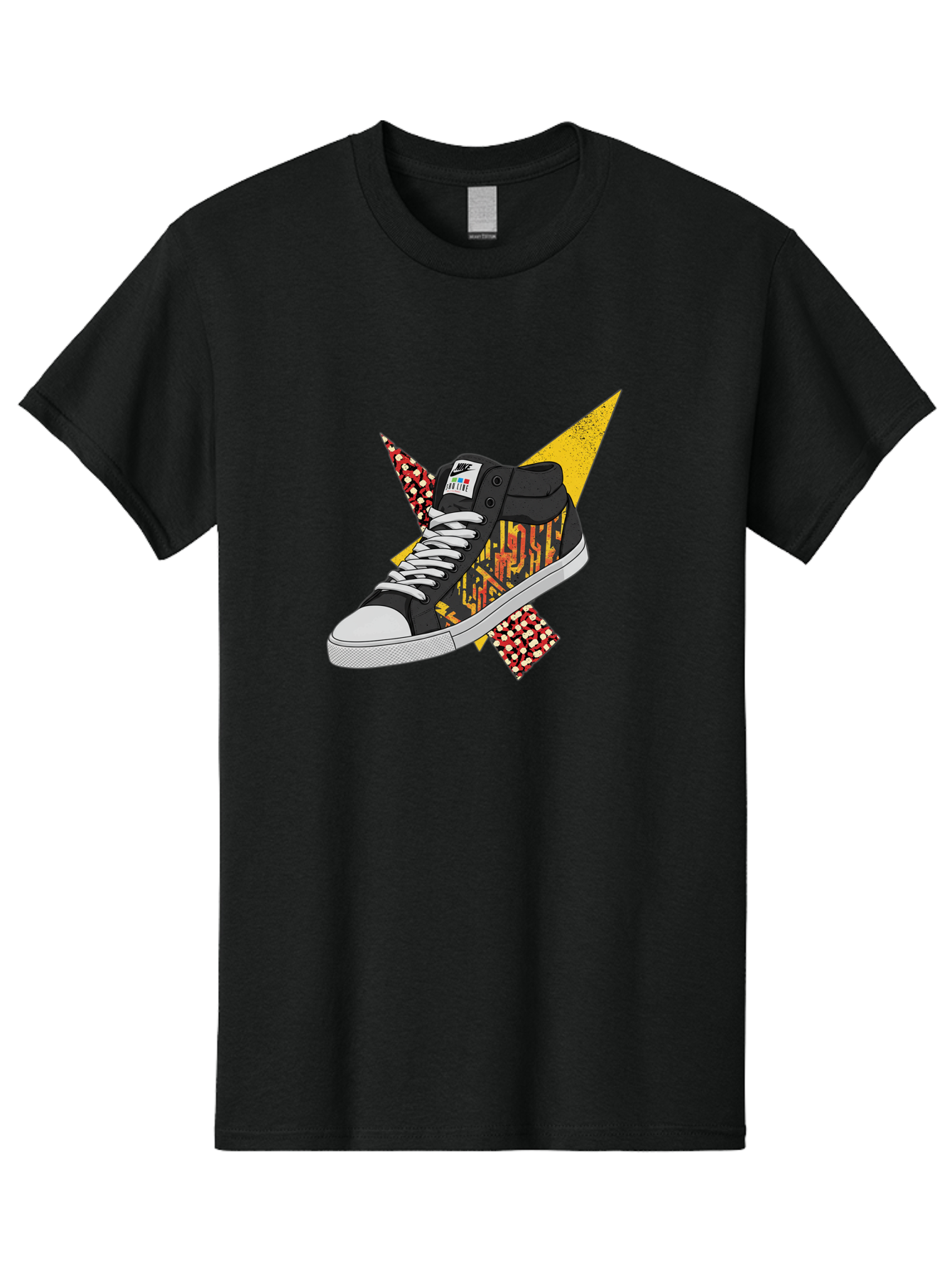 Vans Men'S Graphic Tee, 100% Cotton, Comfortable Casual Summer Wear, Machine Washable, Nike Sb Sneakers, Black And Yellow Design, White Laces, Streetwear Fashion, Skateboarding Shoes, Bold Graphics, Colorful Accents, Youth Culture Bad882