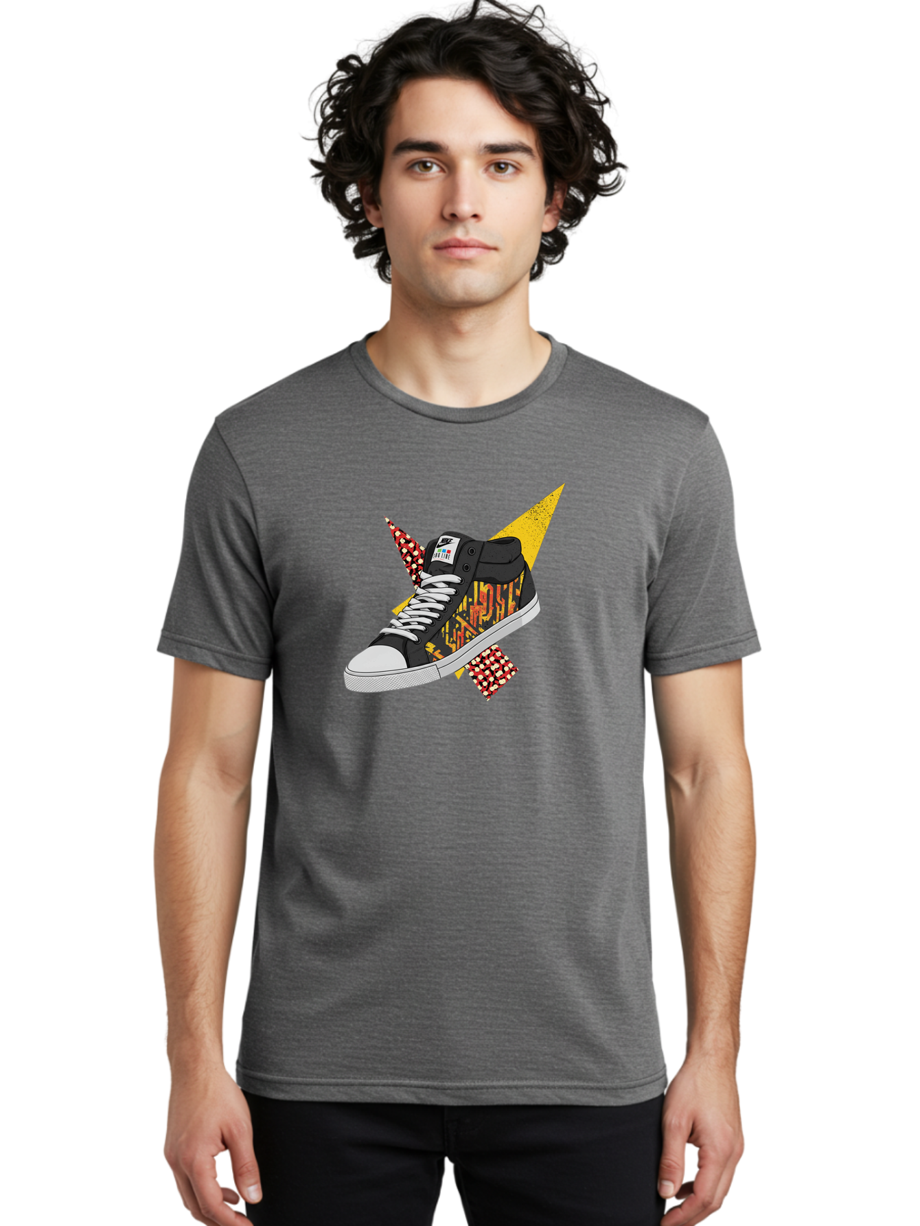 Vans Men'S Graphic Tee, 100% Cotton, Comfortable Casual Summer Wear, Machine Washable, Nike Sb Sneakers, Black And Yellow Design, White Laces, Streetwear Fashion, Skateboarding Shoes, Bold Graphics, Colorful Accents, Youth Culture Bad882