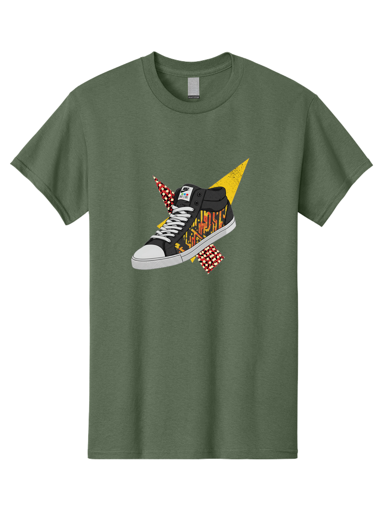 Vans Men'S Graphic Tee, 100% Cotton, Comfortable Casual Summer Wear, Machine Washable, Nike Sb Sneakers, Black And Yellow Design, White Laces, Streetwear Fashion, Skateboarding Shoes, Bold Graphics, Colorful Accents, Youth Culture Bad882