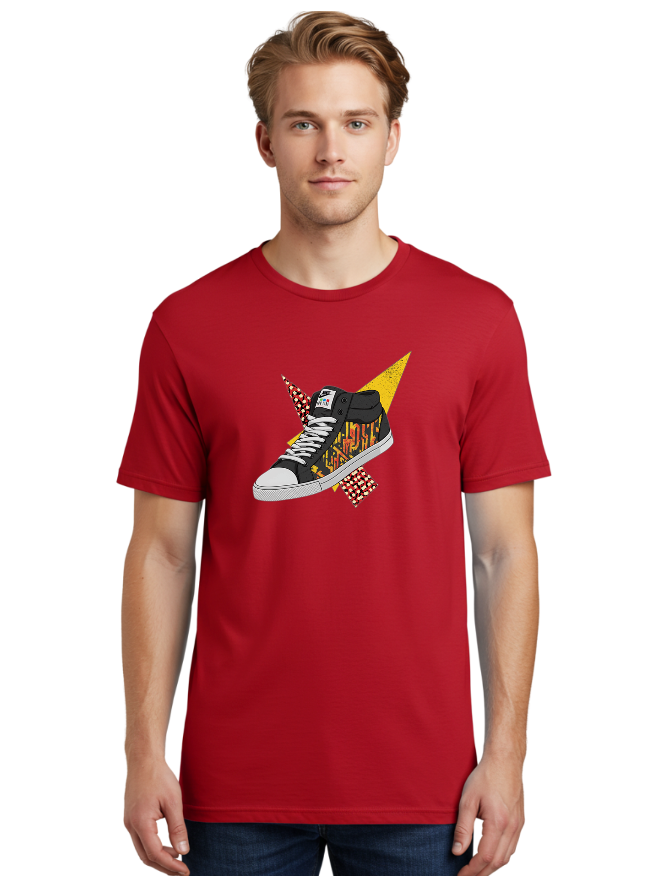 Vans Men'S Graphic Tee, 100% Cotton, Comfortable Casual Summer Wear, Machine Washable, Nike Sb Sneakers, Black And Yellow Design, White Laces, Streetwear Fashion, Skateboarding Shoes, Bold Graphics, Colorful Accents, Youth Culture Bad882