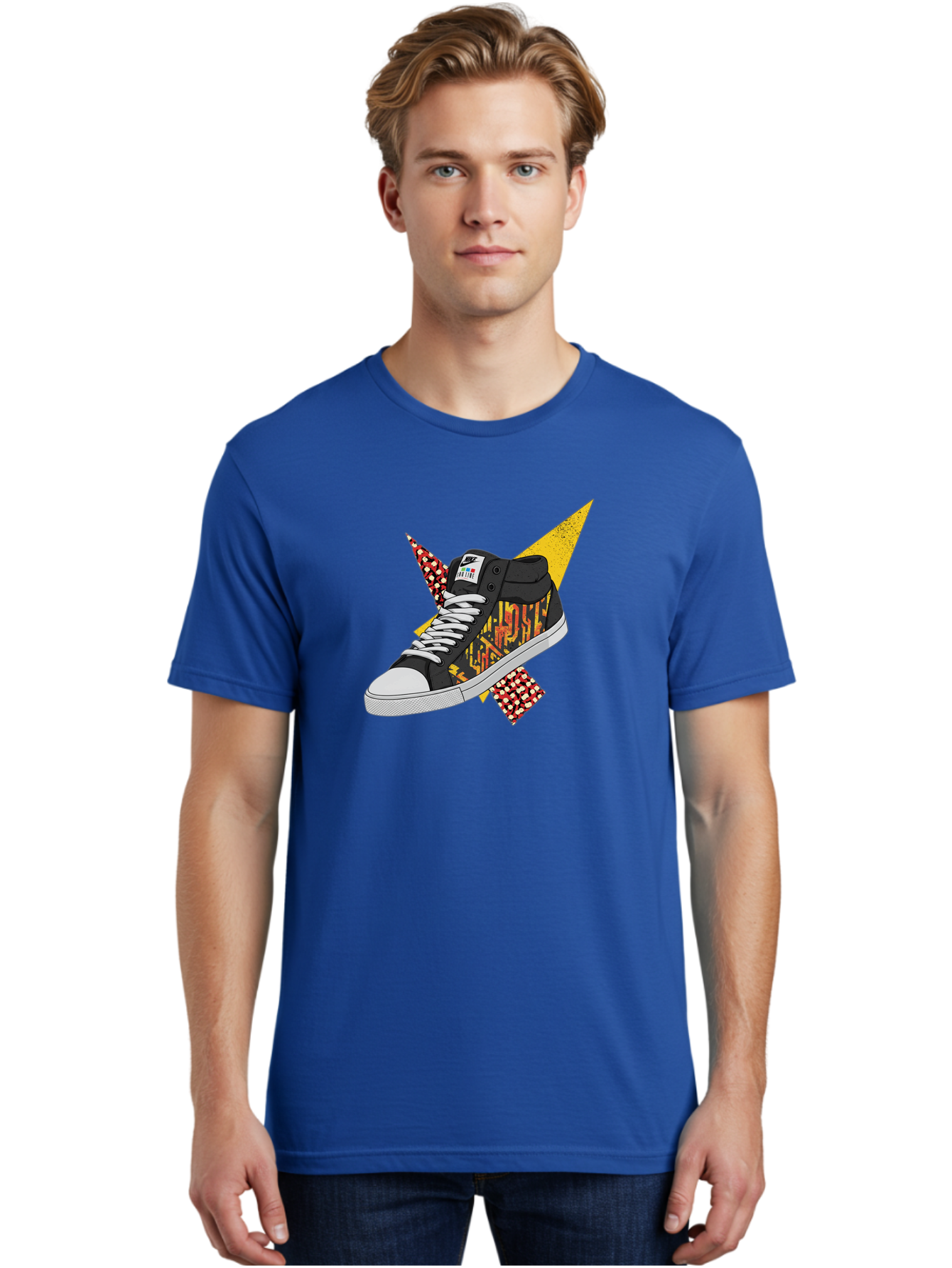 Vans Men'S Graphic Tee, 100% Cotton, Comfortable Casual Summer Wear, Machine Washable, Nike Sb Sneakers, Black And Yellow Design, White Laces, Streetwear Fashion, Skateboarding Shoes, Bold Graphics, Colorful Accents, Youth Culture Bad882