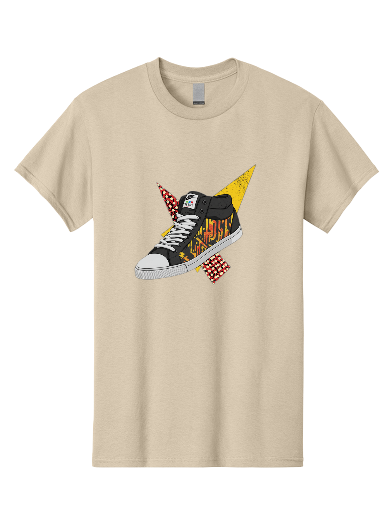 Vans Men'S Graphic Tee, 100% Cotton, Comfortable Casual Summer Wear, Machine Washable, Nike Sb Sneakers, Black And Yellow Design, White Laces, Streetwear Fashion, Skateboarding Shoes, Bold Graphics, Colorful Accents, Youth Culture Bad882