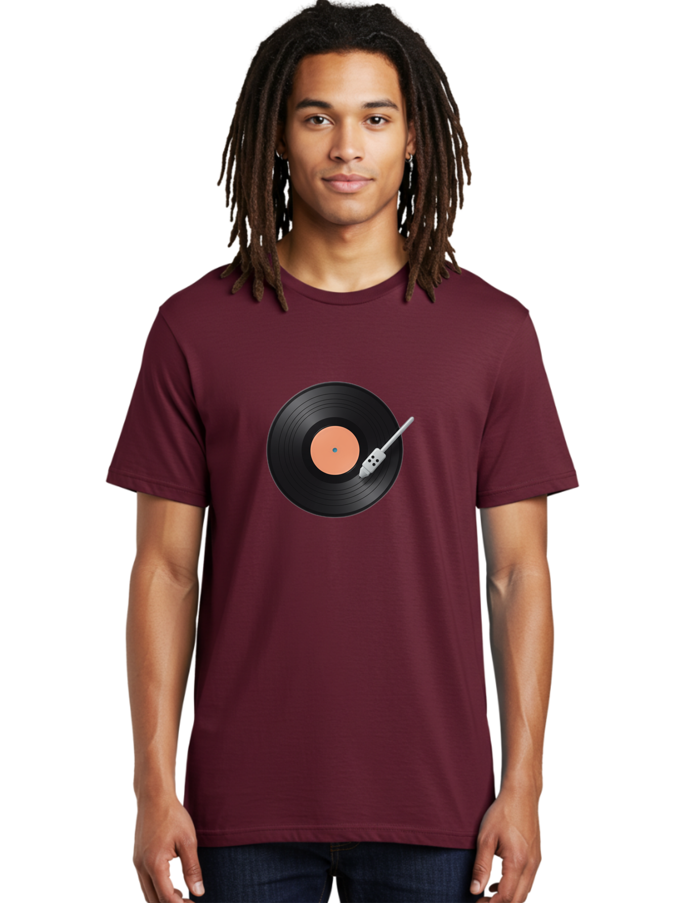 Vinyl-Record-1 Men'S Graphic Tee, 100% Cotton, Comfortable Casual Summer Wear, Machine Washable, Vinyl Record Player, Record Playing, Music Lover, Vinyl Collector, Retro Music, Nostalgic Sound, Classic Tunes, Analog Music, Turntable, Bad896