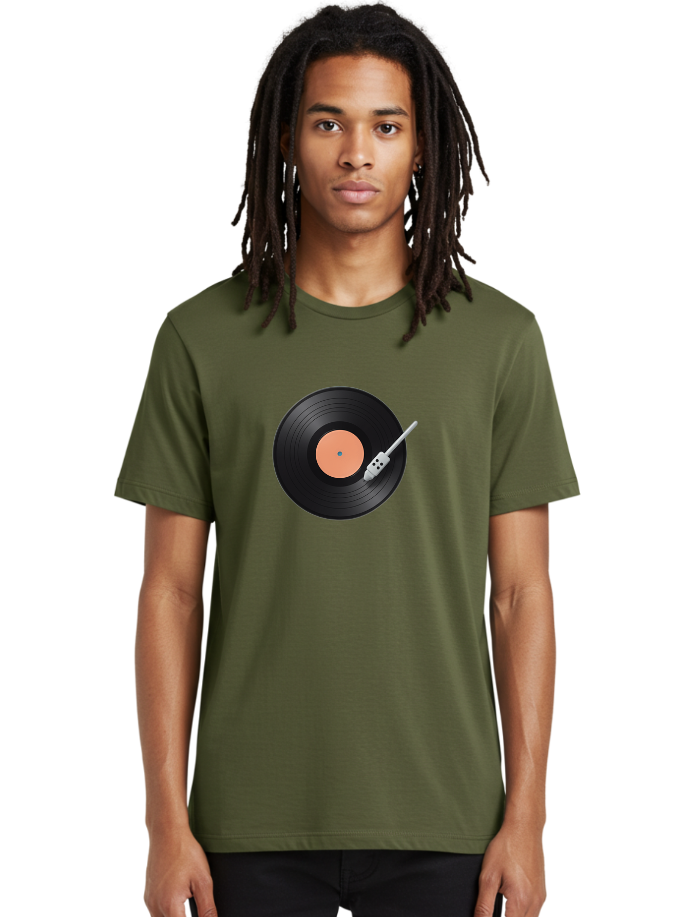 Vinyl-Record-1 Men'S Graphic Tee, 100% Cotton, Comfortable Casual Summer Wear, Machine Washable, Vinyl Record Player, Record Playing, Music Lover, Vinyl Collector, Retro Music, Nostalgic Sound, Classic Tunes, Analog Music, Turntable, Bad896