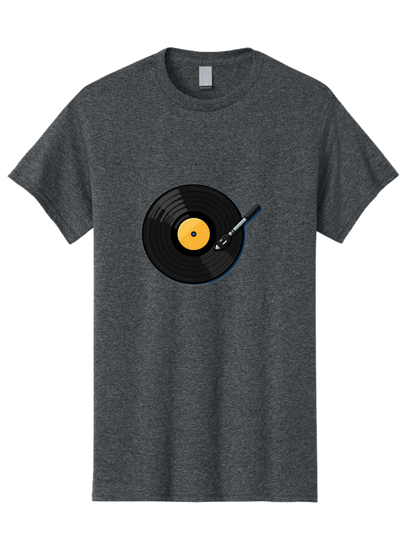 Vinyl-Record-2 Men'S Graphic Tee, 100% Cotton, Comfortable Casual Summer Wear, Machine Washable, Vinyl Record Player, Black Vinyl, Yellow Label, Spinning Records, Music Nostalgia, Retro Audio, Dj Equipment, Vinyl Culture Bad897
