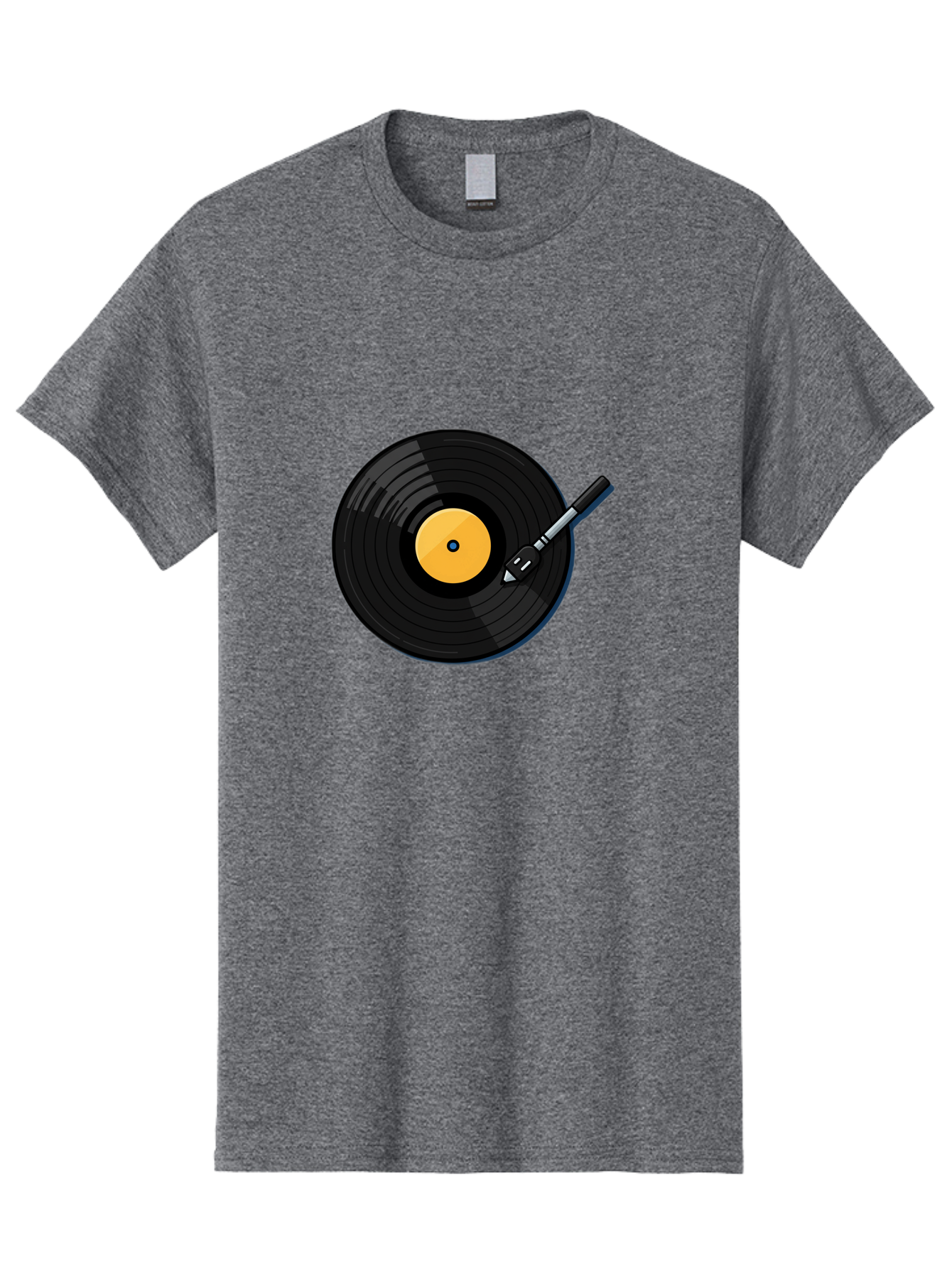 Vinyl-Record-2 Men'S Graphic Tee, 100% Cotton, Comfortable Casual Summer Wear, Machine Washable, Vinyl Record Player, Black Vinyl, Yellow Label, Spinning Records, Music Nostalgia, Retro Audio, Dj Equipment, Vinyl Culture Bad897