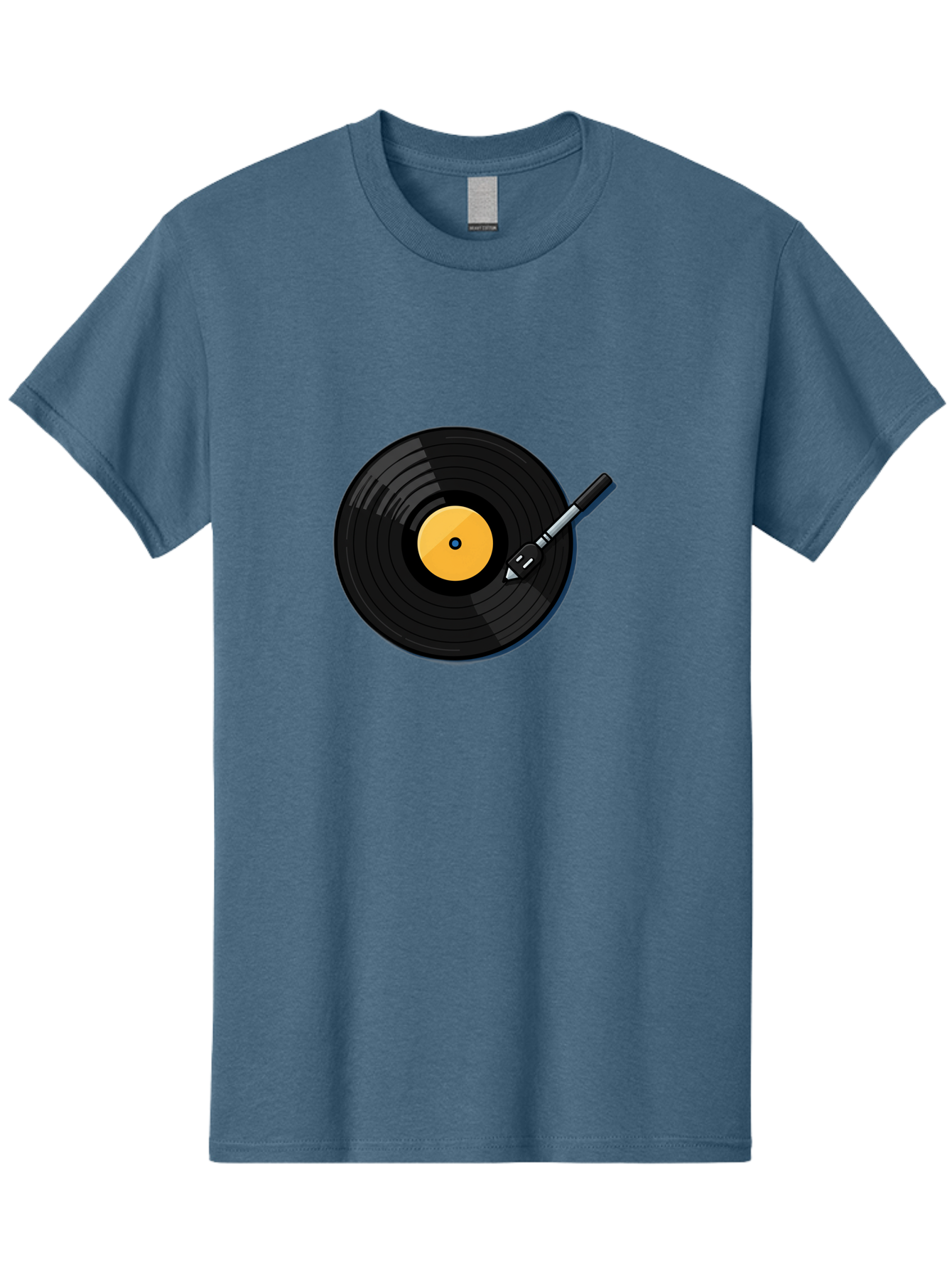 Vinyl-Record-2 Men'S Graphic Tee, 100% Cotton, Comfortable Casual Summer Wear, Machine Washable, Vinyl Record Player, Black Vinyl, Yellow Label, Spinning Records, Music Nostalgia, Retro Audio, Dj Equipment, Vinyl Culture Bad897