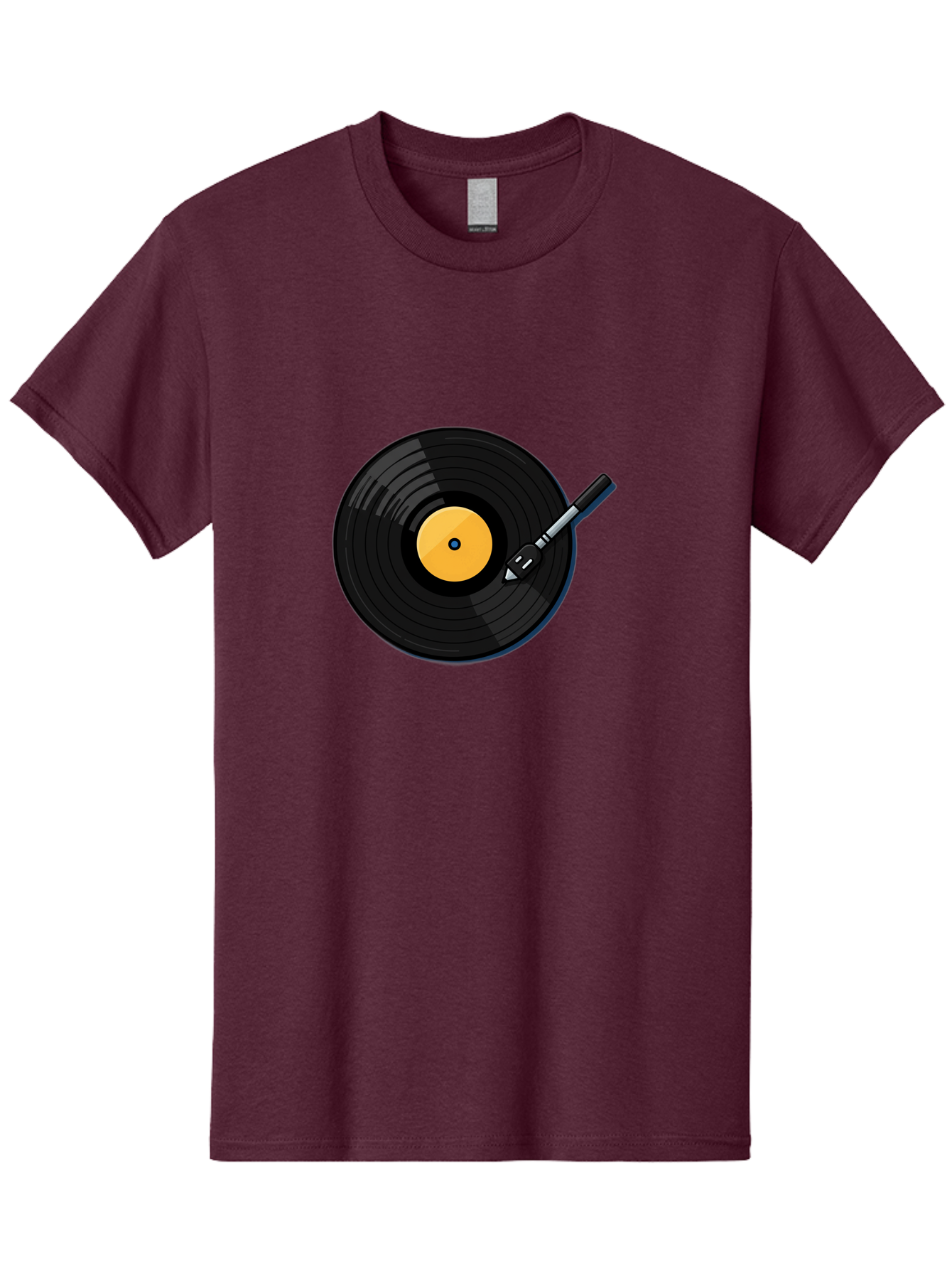 Vinyl-Record-2 Men'S Graphic Tee, 100% Cotton, Comfortable Casual Summer Wear, Machine Washable, Vinyl Record Player, Black Vinyl, Yellow Label, Spinning Records, Music Nostalgia, Retro Audio, Dj Equipment, Vinyl Culture Bad897