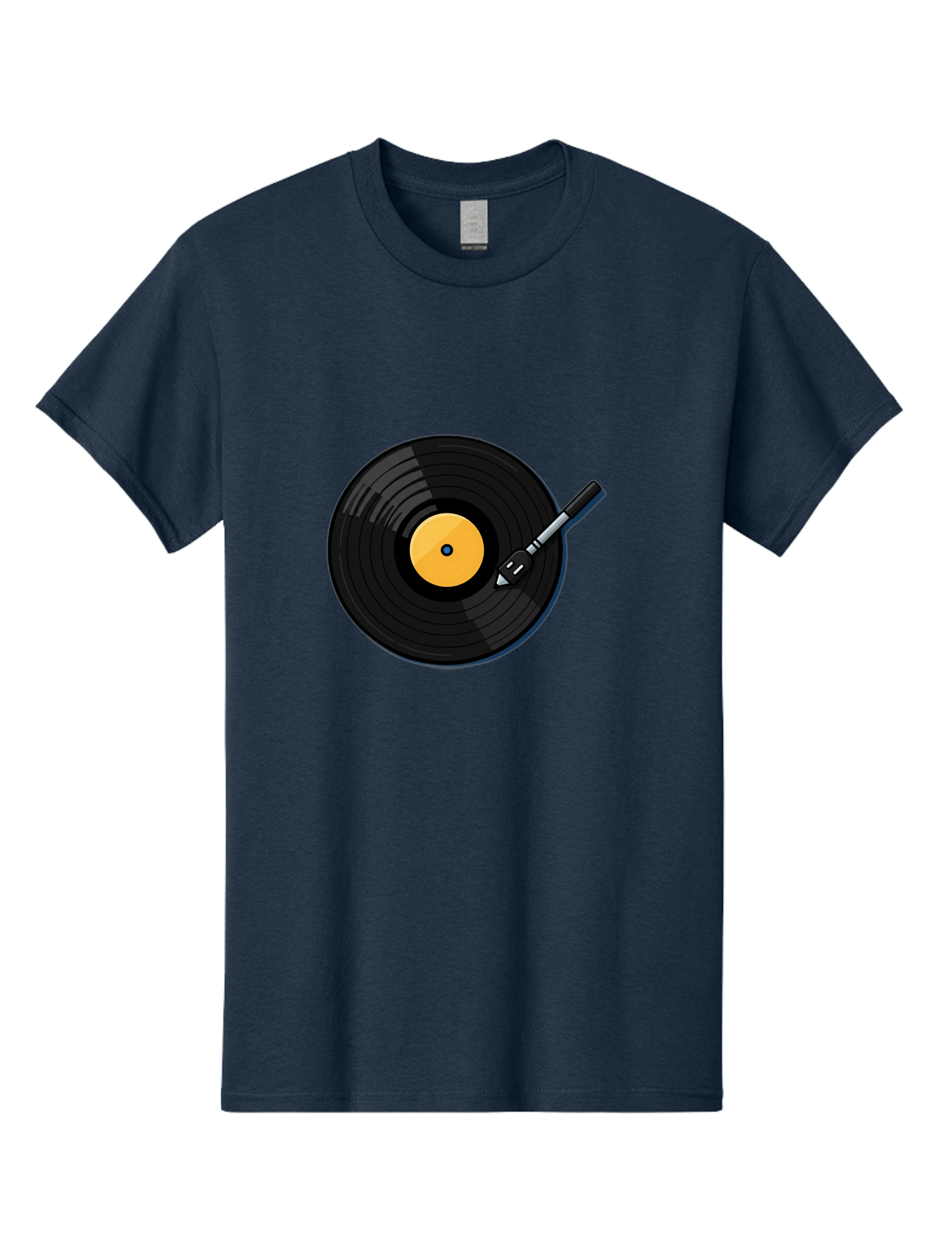 Vinyl-Record-2 Men'S Graphic Tee, 100% Cotton, Comfortable Casual Summer Wear, Machine Washable, Vinyl Record Player, Black Vinyl, Yellow Label, Spinning Records, Music Nostalgia, Retro Audio, Dj Equipment, Vinyl Culture Bad897