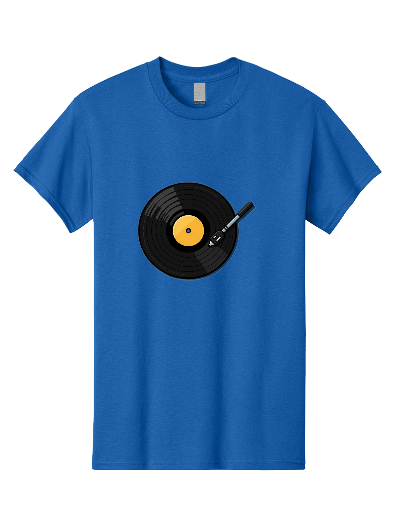 Vinyl-Record-2 Men'S Graphic Tee, 100% Cotton, Comfortable Casual Summer Wear, Machine Washable, Vinyl Record Player, Black Vinyl, Yellow Label, Spinning Records, Music Nostalgia, Retro Audio, Dj Equipment, Vinyl Culture Bad897
