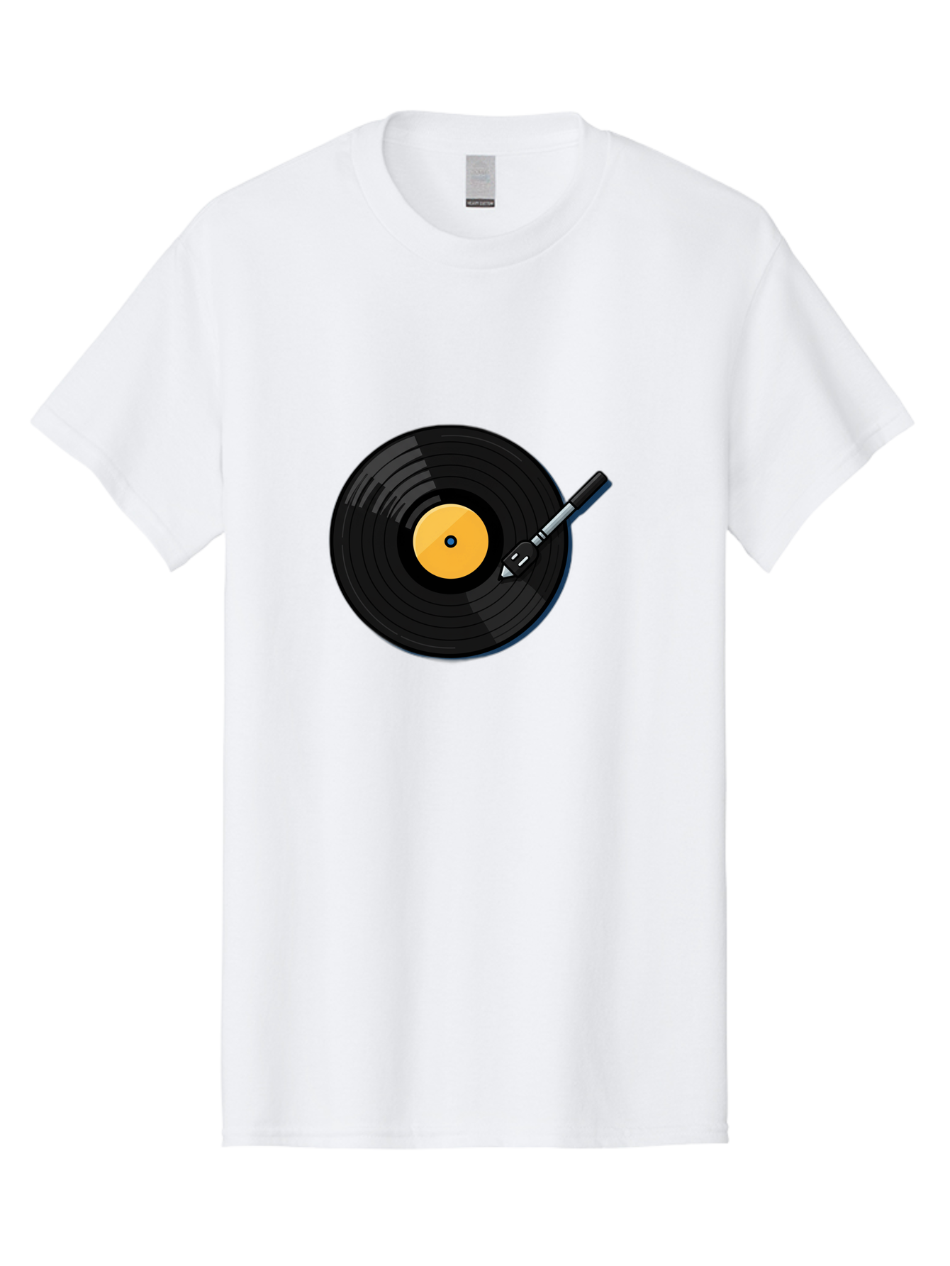 Vinyl-Record-2 Men'S Graphic Tee, 100% Cotton, Comfortable Casual Summer Wear, Machine Washable, Vinyl Record Player, Black Vinyl, Yellow Label, Spinning Records, Music Nostalgia, Retro Audio, Dj Equipment, Vinyl Culture Bad897