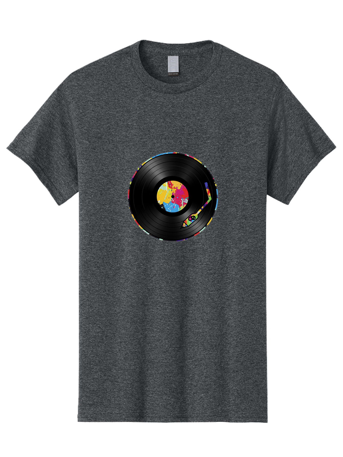 Vinyl-Record-3 Men'S Graphic Tee, 100% Cotton, Comfortable Casual Summer Wear, Machine Washable, Vinyl Record, Colorful Label, Music Art, Paint Splatter Design, Album Cover, Music Lover, Retro Vibe, Record Collector Bad898
