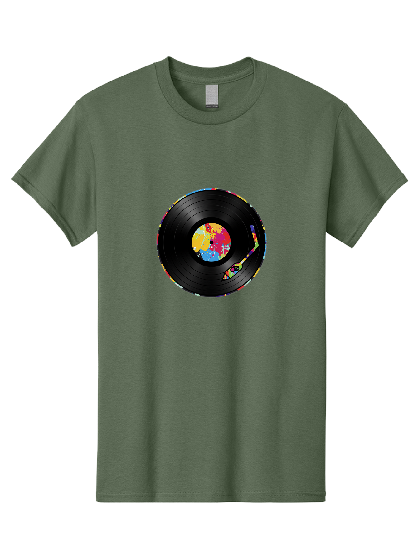 Vinyl-Record-3 Men'S Graphic Tee, 100% Cotton, Comfortable Casual Summer Wear, Machine Washable, Vinyl Record, Colorful Label, Music Art, Paint Splatter Design, Album Cover, Music Lover, Retro Vibe, Record Collector Bad898