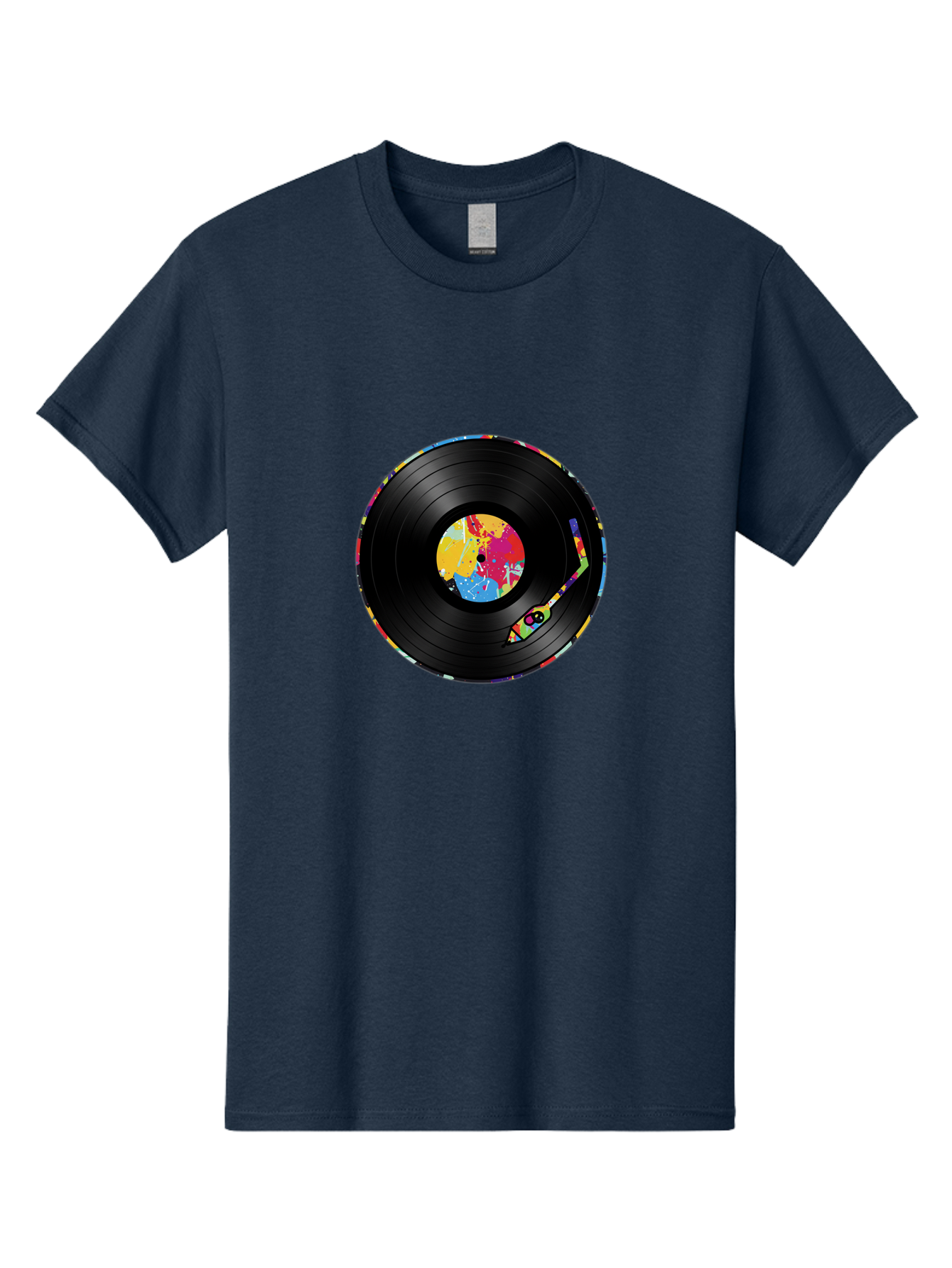 Vinyl-Record-3 Men'S Graphic Tee, 100% Cotton, Comfortable Casual Summer Wear, Machine Washable, Vinyl Record, Colorful Label, Music Art, Paint Splatter Design, Album Cover, Music Lover, Retro Vibe, Record Collector Bad898