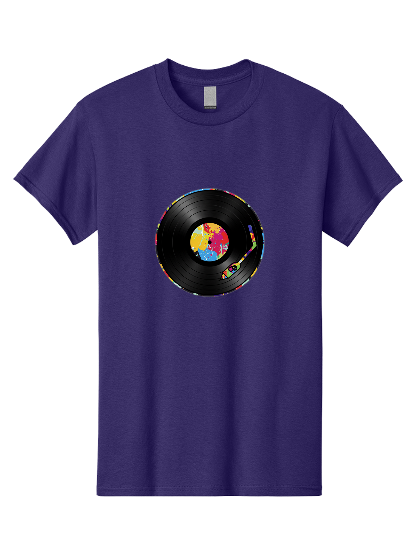 Vinyl-Record-3 Men'S Graphic Tee, 100% Cotton, Comfortable Casual Summer Wear, Machine Washable, Vinyl Record, Colorful Label, Music Art, Paint Splatter Design, Album Cover, Music Lover, Retro Vibe, Record Collector Bad898