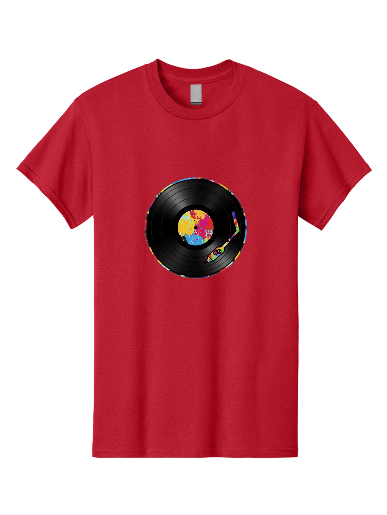 Vinyl-Record-3 Men'S Graphic Tee, 100% Cotton, Comfortable Casual Summer Wear, Machine Washable, Vinyl Record, Colorful Label, Music Art, Paint Splatter Design, Album Cover, Music Lover, Retro Vibe, Record Collector Bad898