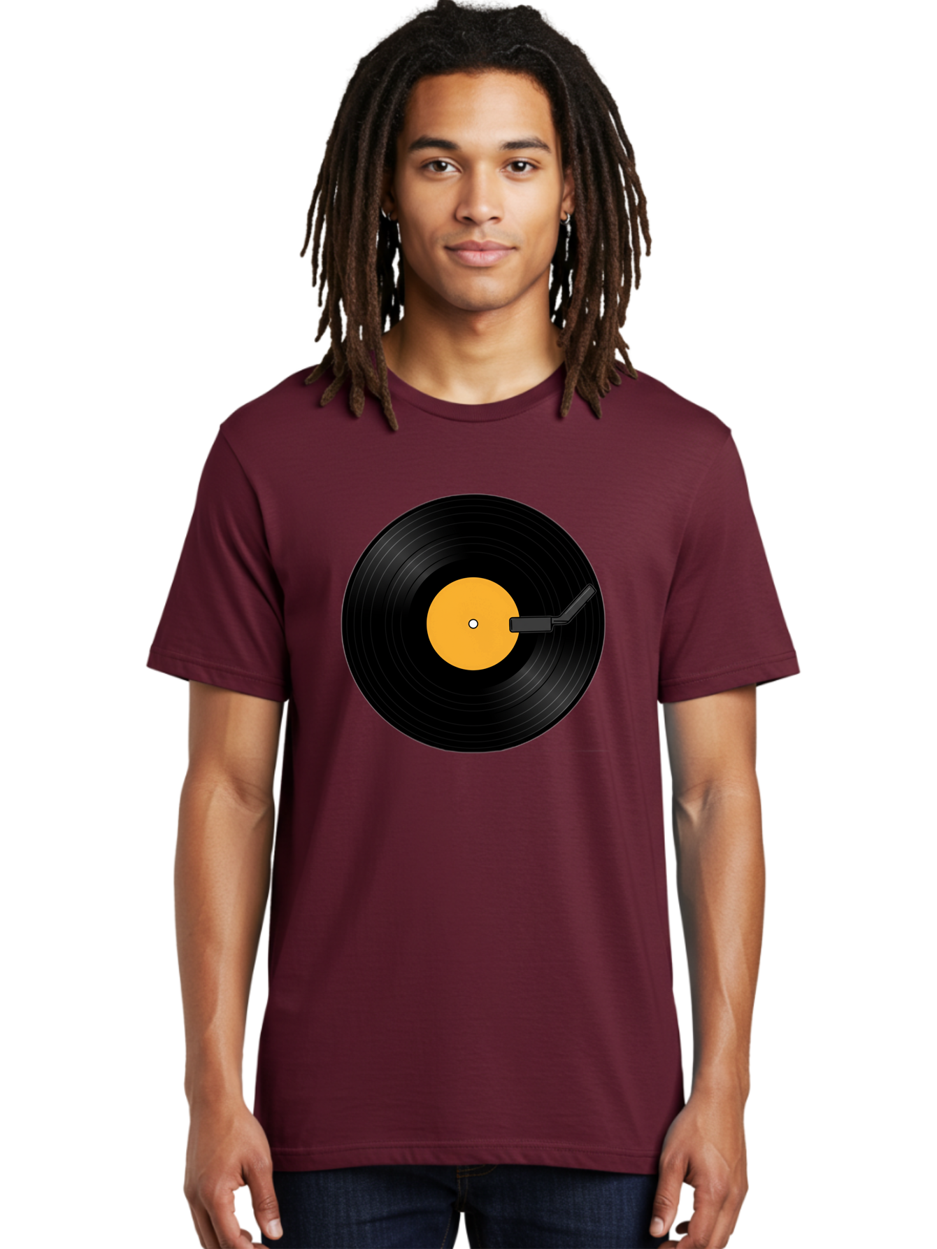 Vinyl-Record-Player-3 Men'S Graphic Tee, 100% Cotton, Comfortable Casual Summer Wear, Machine Washable, Vinyl Record, Record Player, Music Listening, Retro Audio, Classic Sound, Nostalgic Vibe, Music Culture Bad901