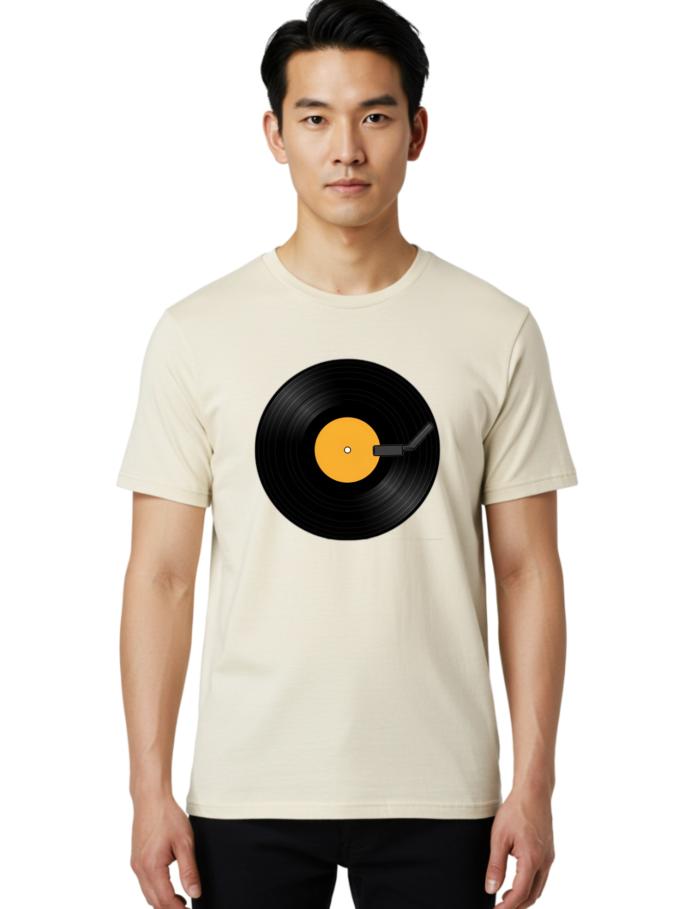 Vinyl-Record-Player-3 Men'S Graphic Tee, 100% Cotton, Comfortable Casual Summer Wear, Machine Washable, Vinyl Record, Record Player, Music Listening, Retro Audio, Classic Sound, Nostalgic Vibe, Music Culture Bad901