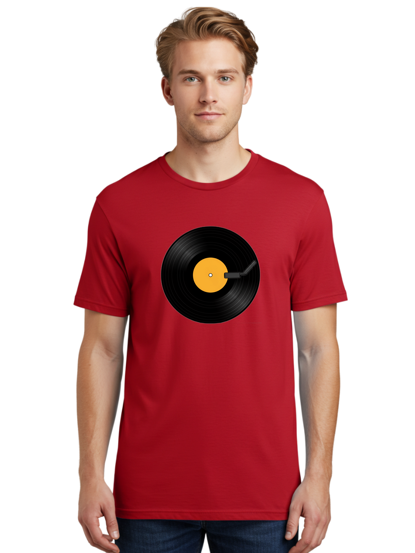 Vinyl-Record-Player-3 Men'S Graphic Tee, 100% Cotton, Comfortable Casual Summer Wear, Machine Washable, Vinyl Record, Record Player, Music Listening, Retro Audio, Classic Sound, Nostalgic Vibe, Music Culture Bad901