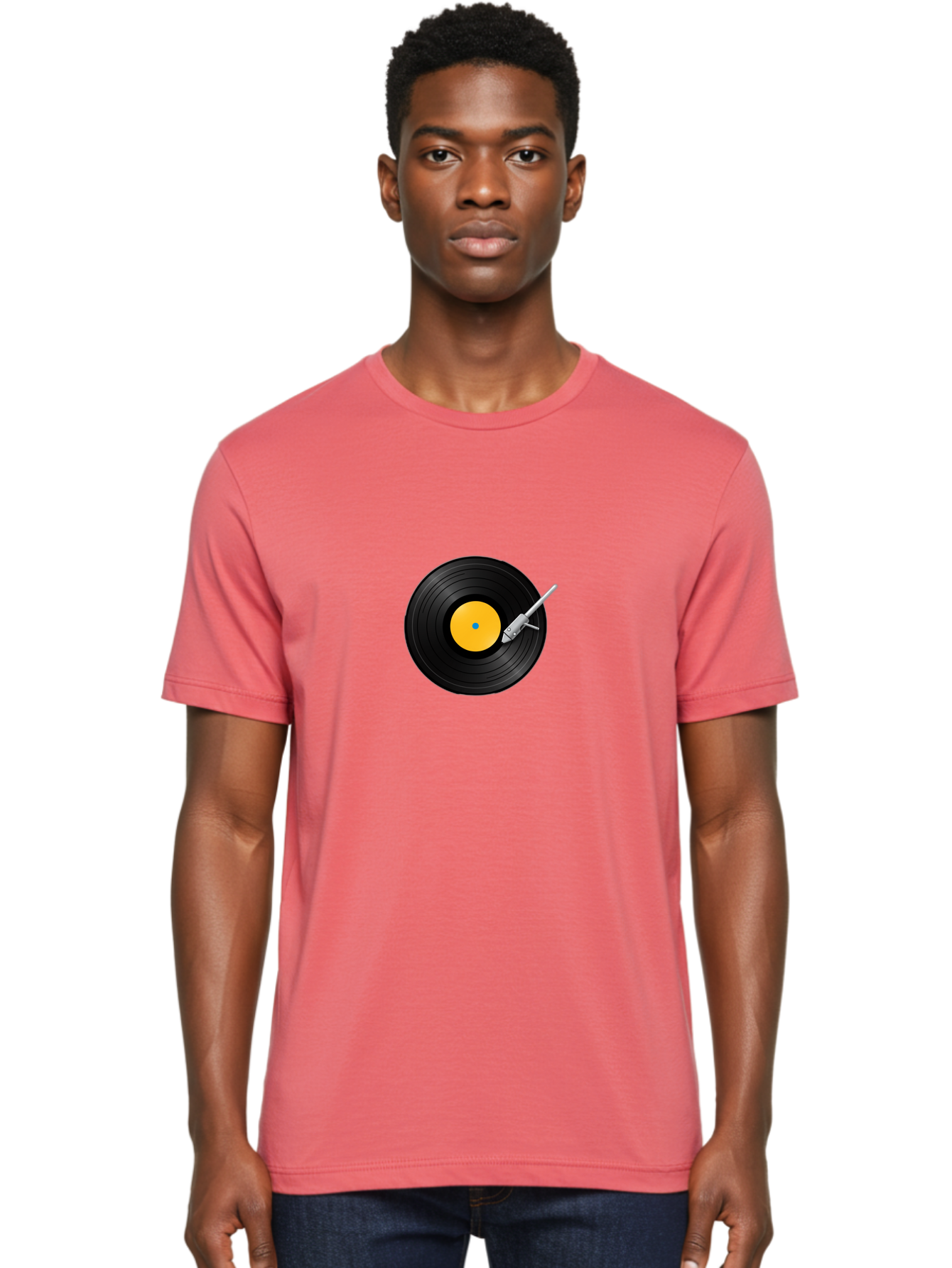 Vinyl-Record-Player-4 Men'S Graphic Tee, 100% Cotton, Comfortable Casual Summer Wear, Machine Washable, Vinyl Record, Record Player, Music Playback, Audio Equipment, Retro Technology, Nostalgia, Dj Setup, Music Lover Bad902