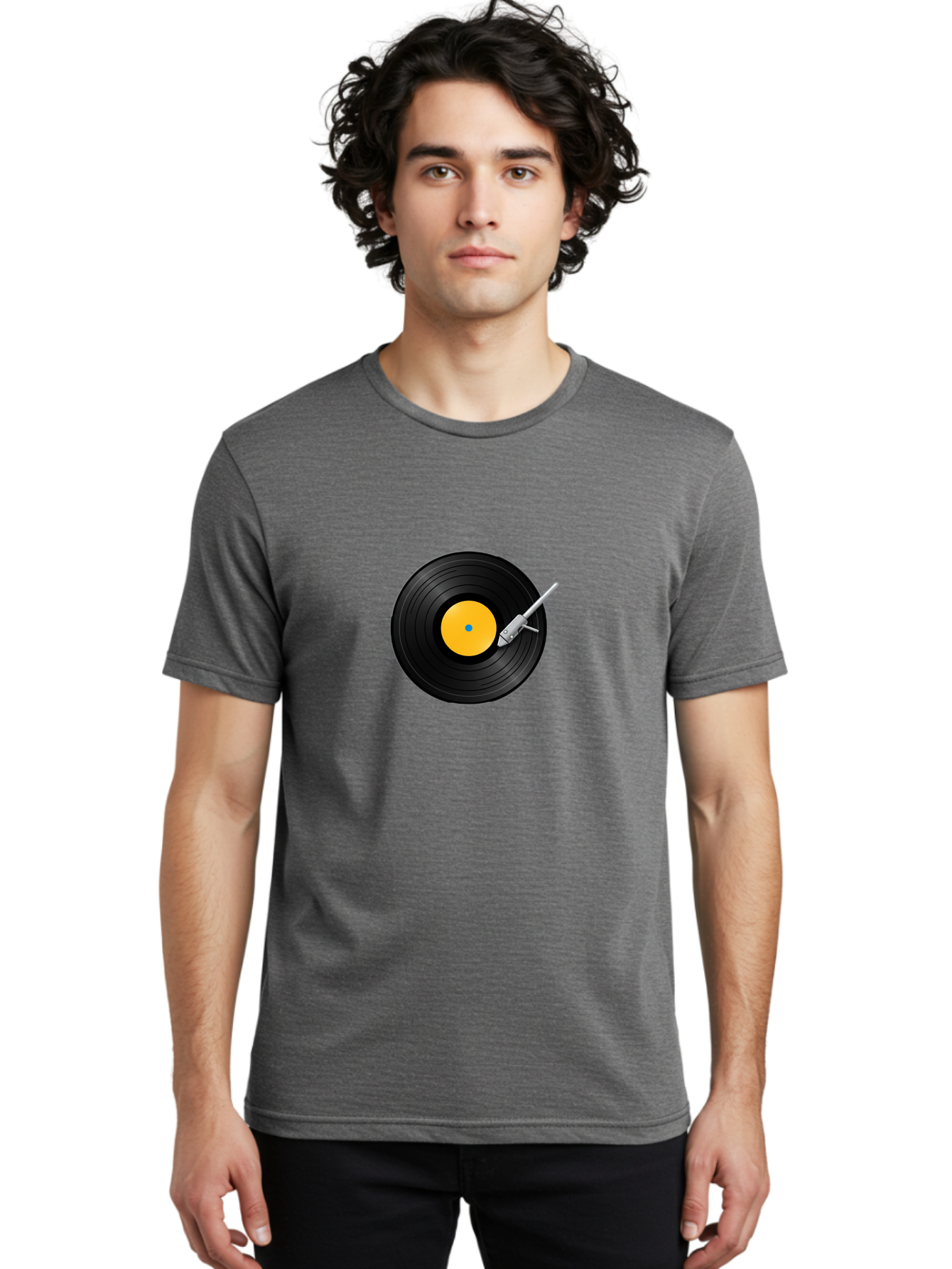 Vinyl-Record-Player-4 Men'S Graphic Tee, 100% Cotton, Comfortable Casual Summer Wear, Machine Washable, Vinyl Record, Record Player, Music Playback, Audio Equipment, Retro Technology, Nostalgia, Dj Setup, Music Lover Bad902
