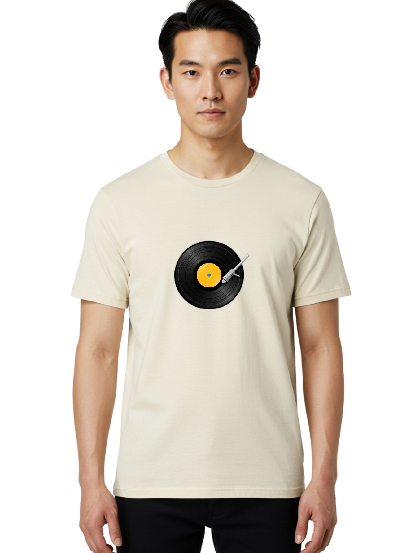 Vinyl-Record-Player-4 Men'S Graphic Tee, 100% Cotton, Comfortable Casual Summer Wear, Machine Washable, Vinyl Record, Record Player, Music Playback, Audio Equipment, Retro Technology, Nostalgia, Dj Setup, Music Lover Bad902