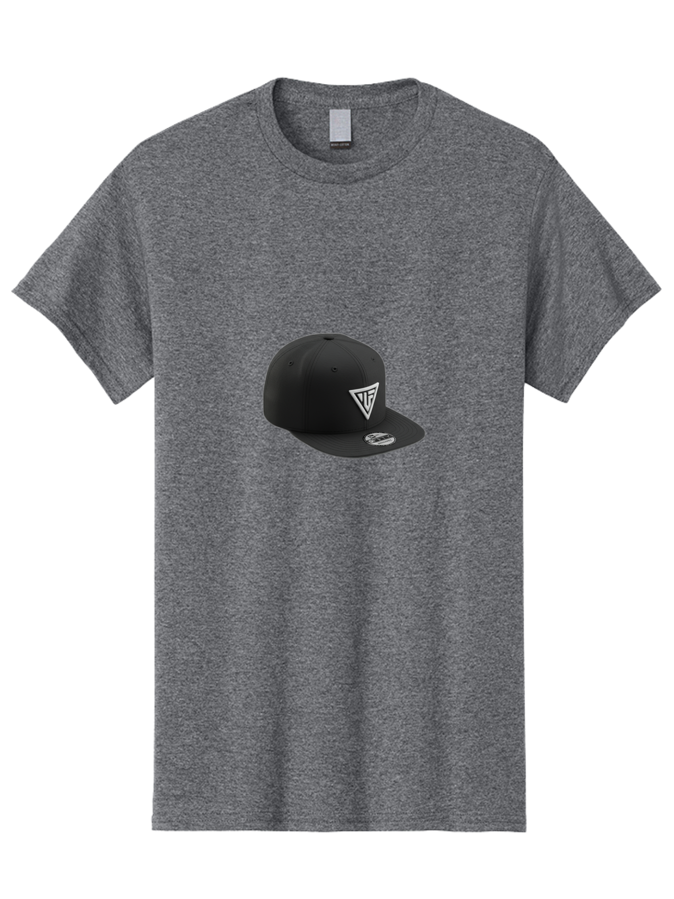 Vlf-Hat Men'S Graphic Tee, 100% Cotton, Comfortable Casual Summer Wear, Machine Washable, Black Baseball Cap, Snapback Hat, Tf Logo, White Triangle, Streetwear Fashion, Casual Style, Trendy Accessories, Premium Quality Bad906