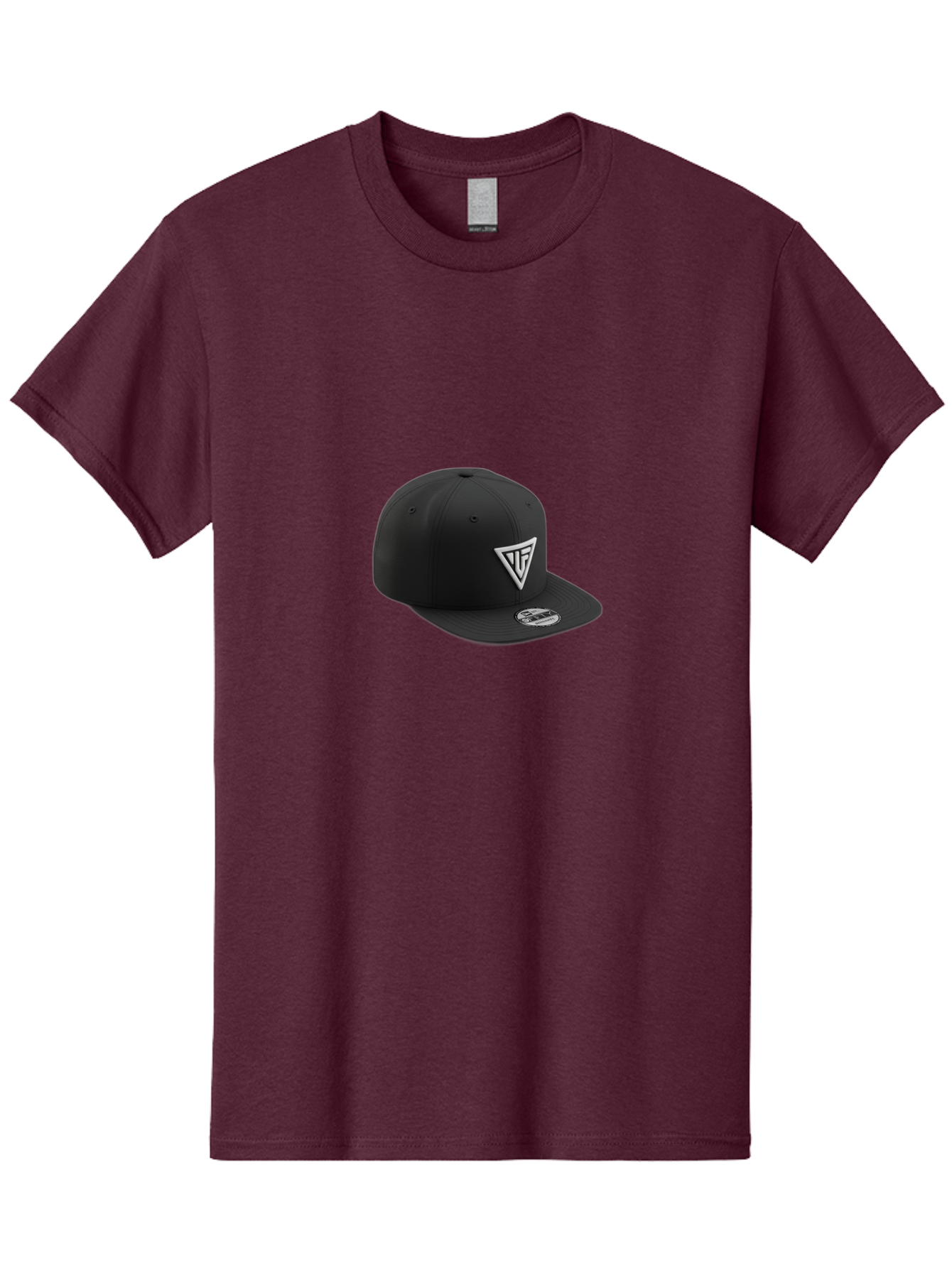Vlf-Hat Men'S Graphic Tee, 100% Cotton, Comfortable Casual Summer Wear, Machine Washable, Black Baseball Cap, Snapback Hat, Tf Logo, White Triangle, Streetwear Fashion, Casual Style, Trendy Accessories, Premium Quality Bad906