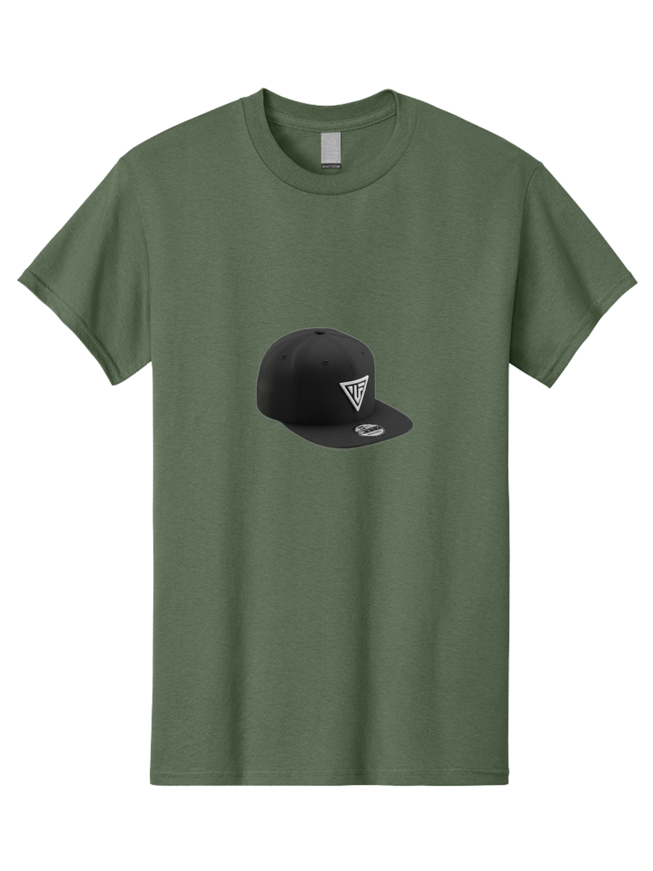 Vlf-Hat Men'S Graphic Tee, 100% Cotton, Comfortable Casual Summer Wear, Machine Washable, Black Baseball Cap, Snapback Hat, Tf Logo, White Triangle, Streetwear Fashion, Casual Style, Trendy Accessories, Premium Quality Bad906