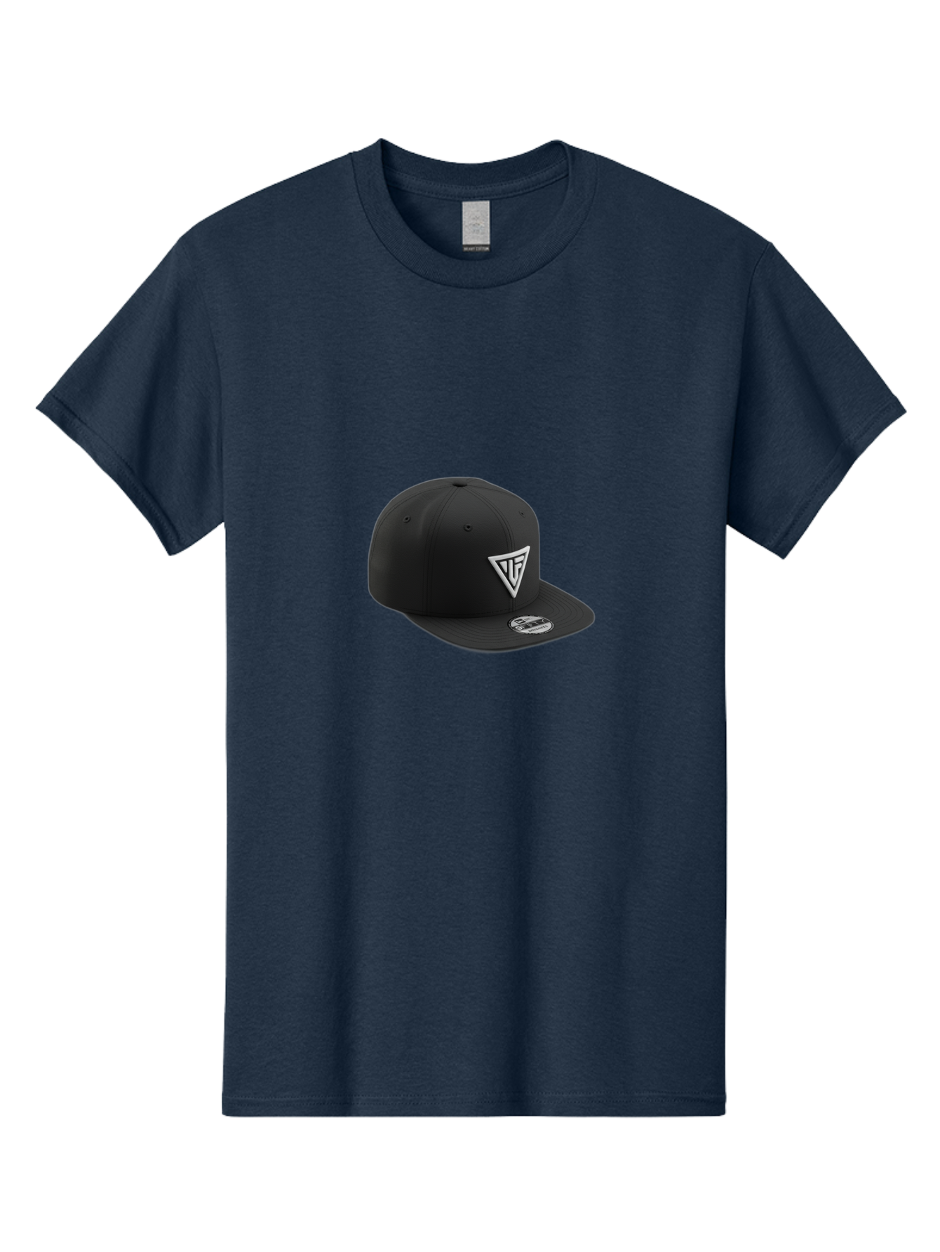 Vlf-Hat Men'S Graphic Tee, 100% Cotton, Comfortable Casual Summer Wear, Machine Washable, Black Baseball Cap, Snapback Hat, Tf Logo, White Triangle, Streetwear Fashion, Casual Style, Trendy Accessories, Premium Quality Bad906