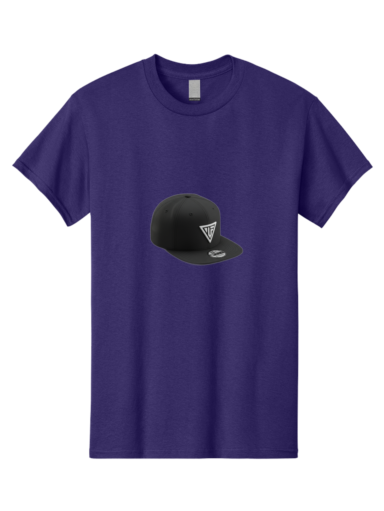 Vlf-Hat Men'S Graphic Tee, 100% Cotton, Comfortable Casual Summer Wear, Machine Washable, Black Baseball Cap, Snapback Hat, Tf Logo, White Triangle, Streetwear Fashion, Casual Style, Trendy Accessories, Premium Quality Bad906