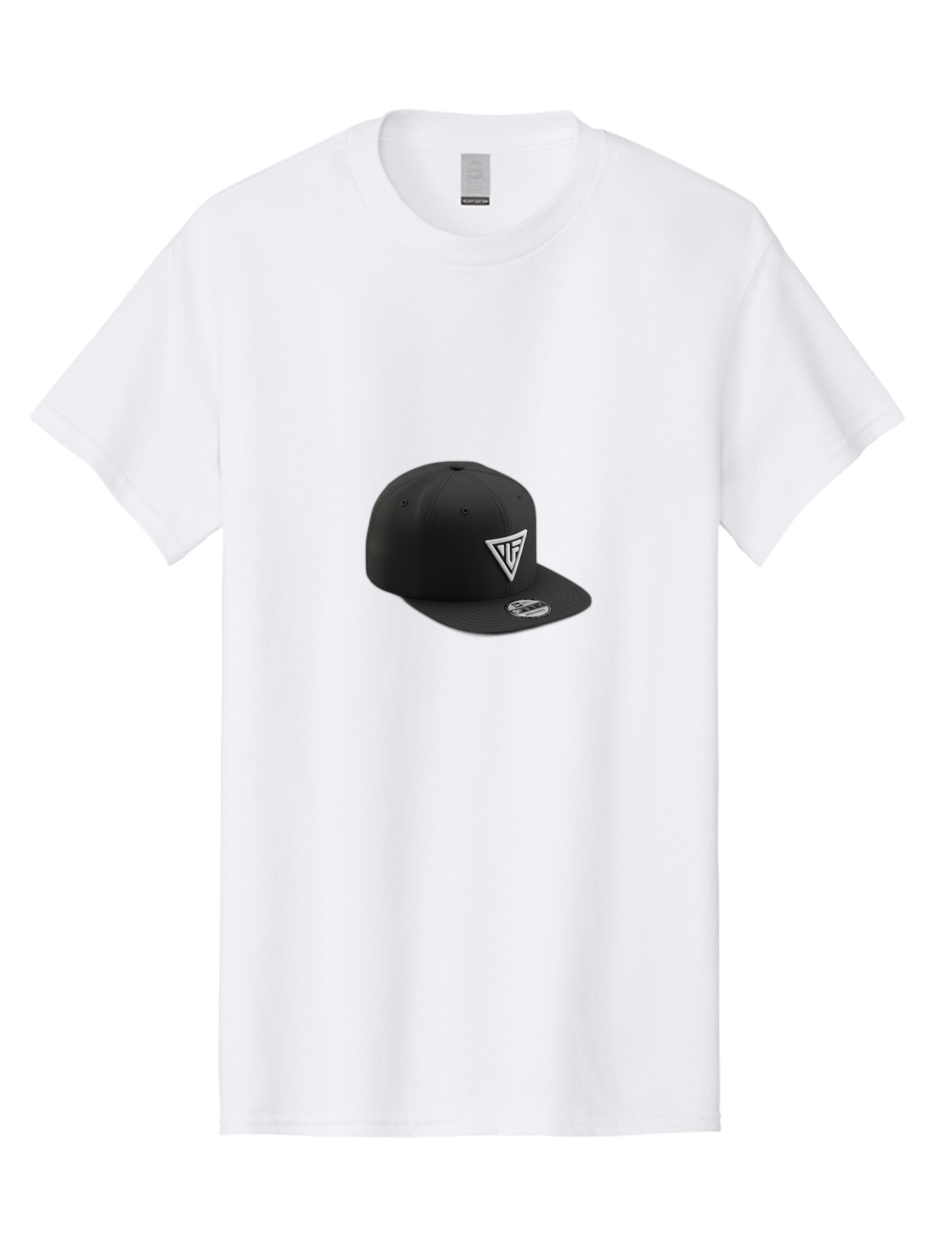 Vlf-Hat Men'S Graphic Tee, 100% Cotton, Comfortable Casual Summer Wear, Machine Washable, Black Baseball Cap, Snapback Hat, Tf Logo, White Triangle, Streetwear Fashion, Casual Style, Trendy Accessories, Premium Quality Bad906