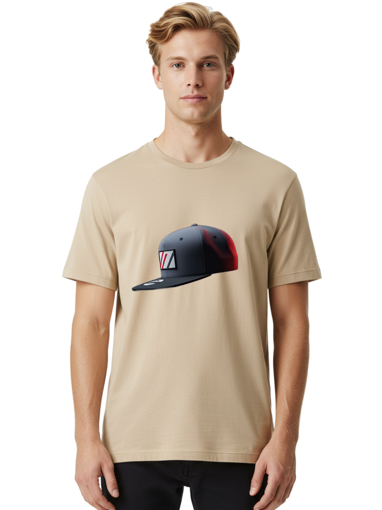 W-Logo-Baseball-Cap Men'S Graphic Tee, 100% Cotton, Comfortable Casual Summer Wear, Machine Washable, Baseball Cap With Logo, Black And Red Cap, Sporty Hat, Stylish Cap, Vl Emblem, Fashion Accessory, Casual Wear, Streetwear Bad907