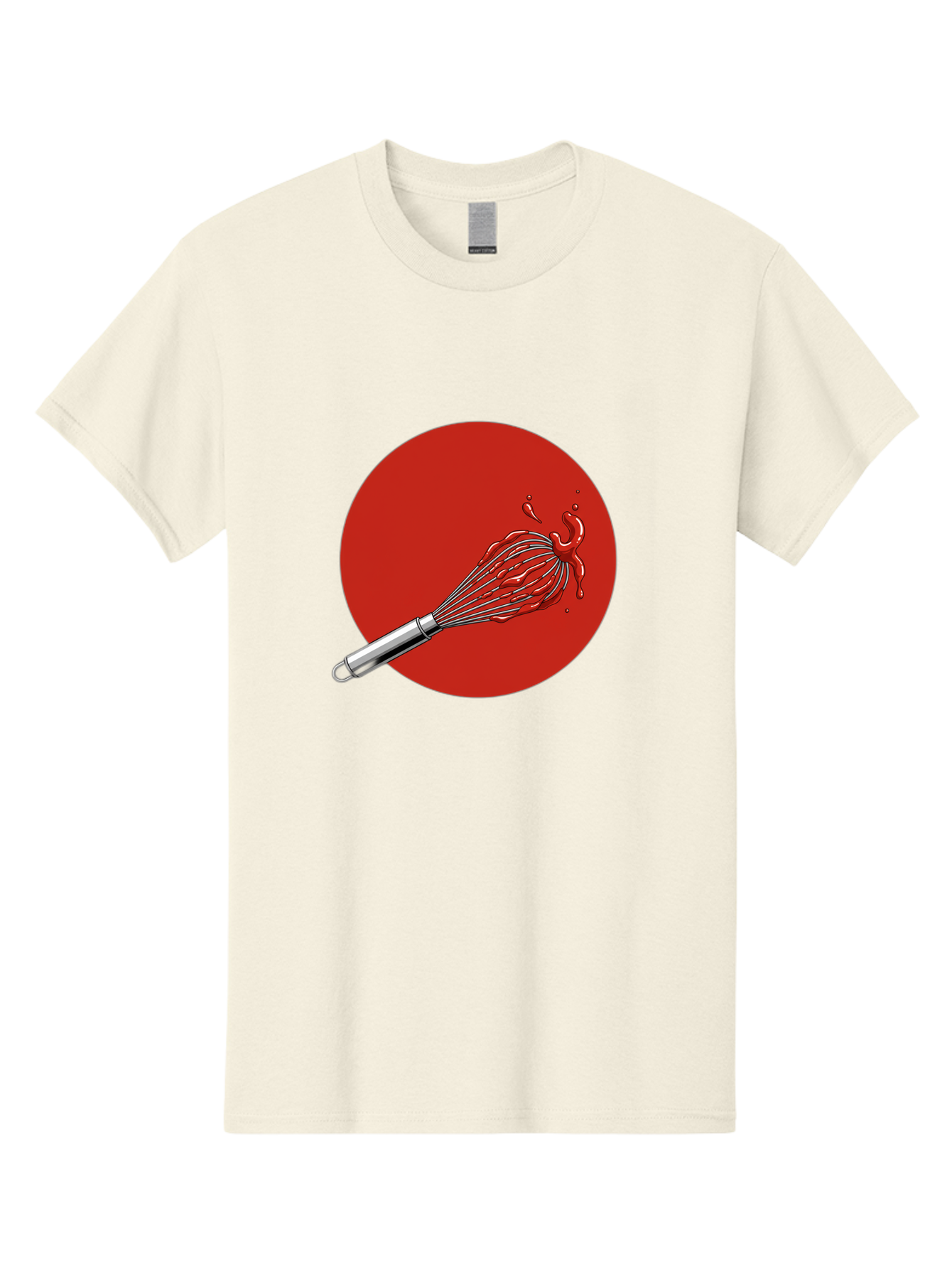 Whisk Men'S Graphic Tee, 100% Cotton, Comfortable Casual Summer Wear, Machine Washable, Kitchen Utensil, Silver Whisk, Cooking Tool, Red Sauce Splatter, Splattered Liquid, Messy Kitchen, Culinary Art Bad913
