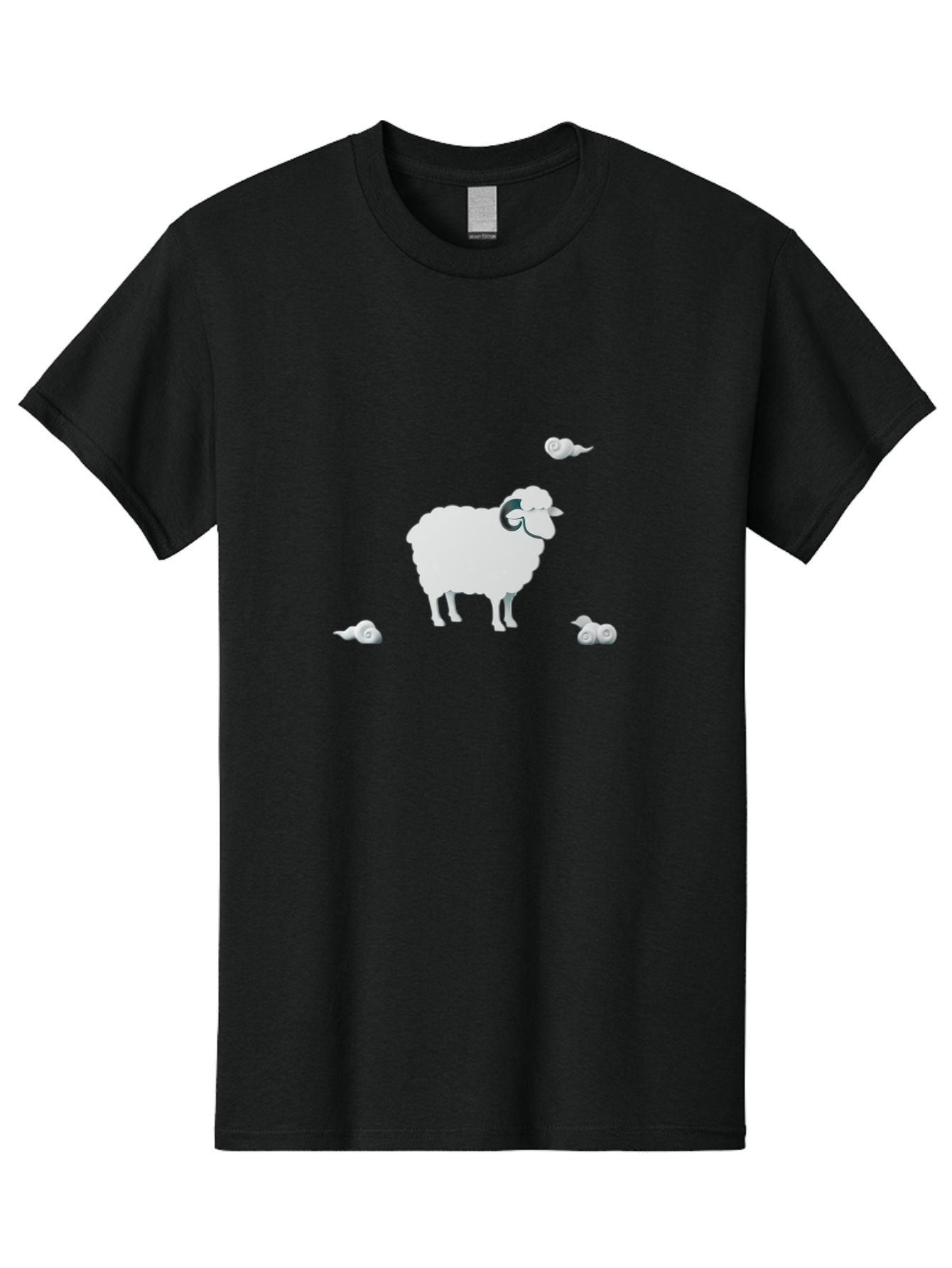 White-Ram-And-Snails Men'S Graphic Tee, 100% Cotton, Comfortable Casual Summer Wear, Machine Washable, Sheep With Snails, Snails On Sheep, Farm Animals, Garden Pests, Slow Moving Creatures, White Sheep Bad916