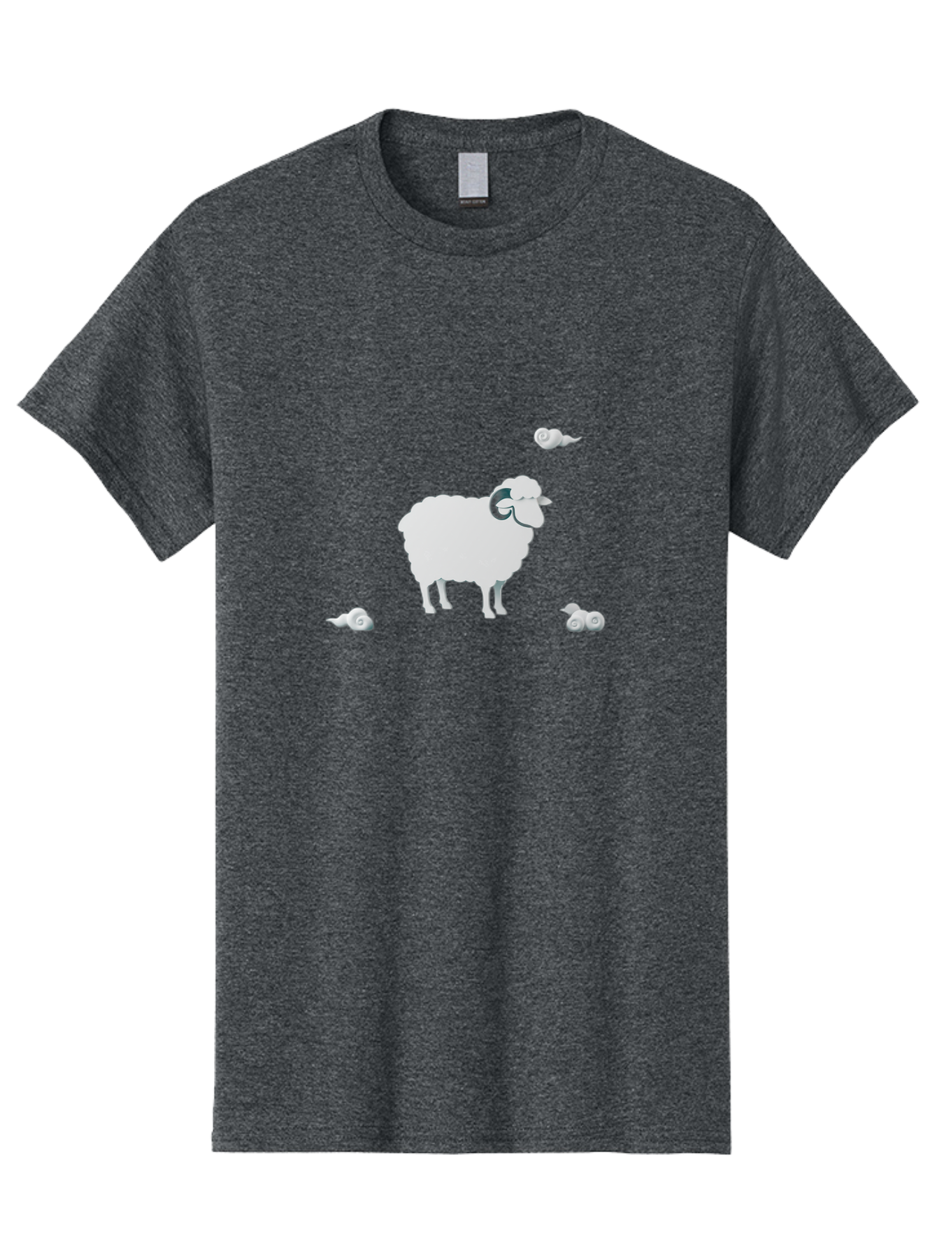White-Ram-And-Snails Men'S Graphic Tee, 100% Cotton, Comfortable Casual Summer Wear, Machine Washable, Sheep With Snails, Snails On Sheep, Farm Animals, Garden Pests, Slow Moving Creatures, White Sheep Bad916